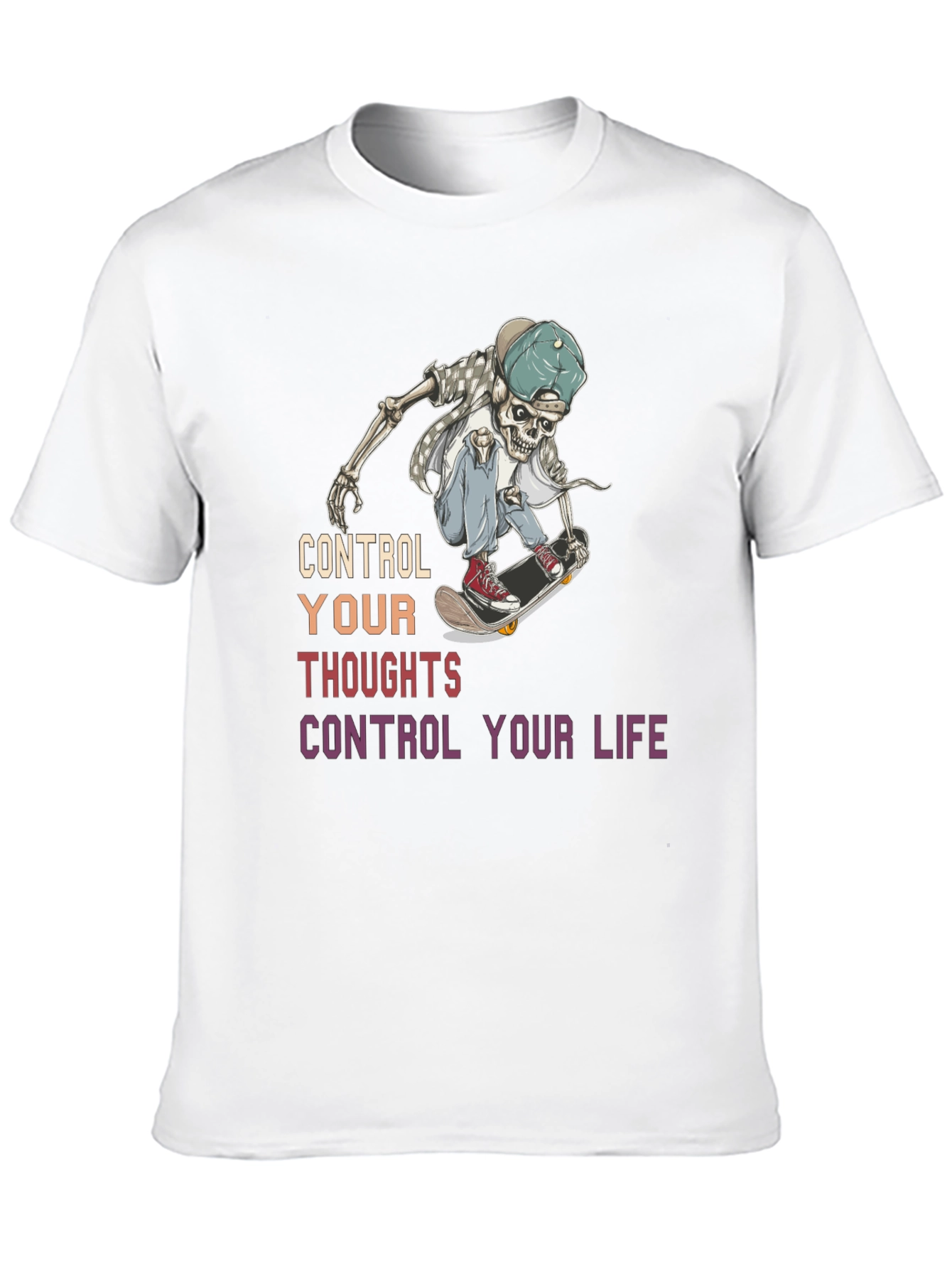 Skateboarding Skeleton Graphic T-Shirt