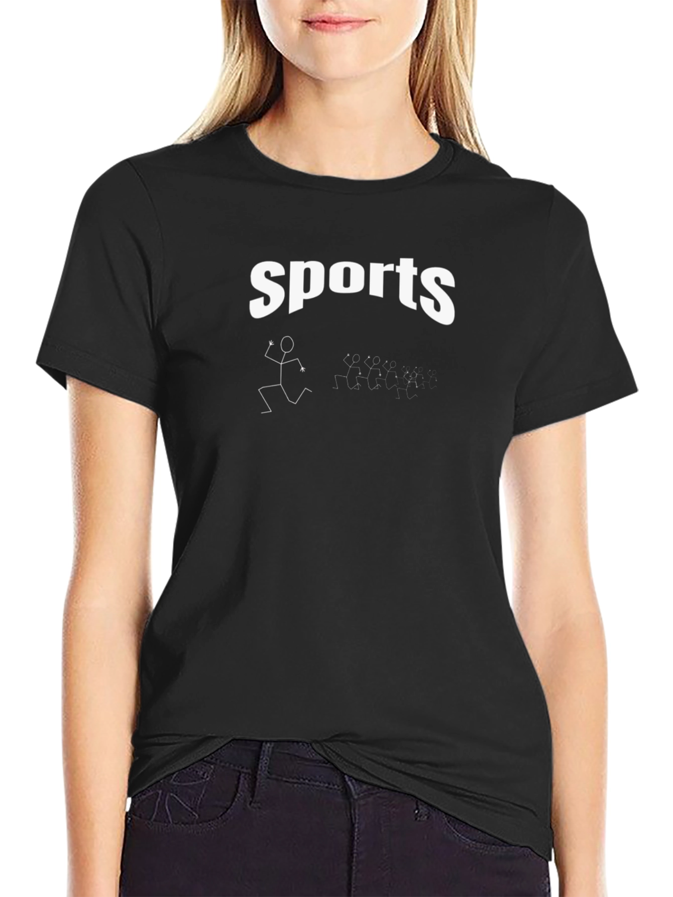 Sports Stick Figure Graphic T-Shirt