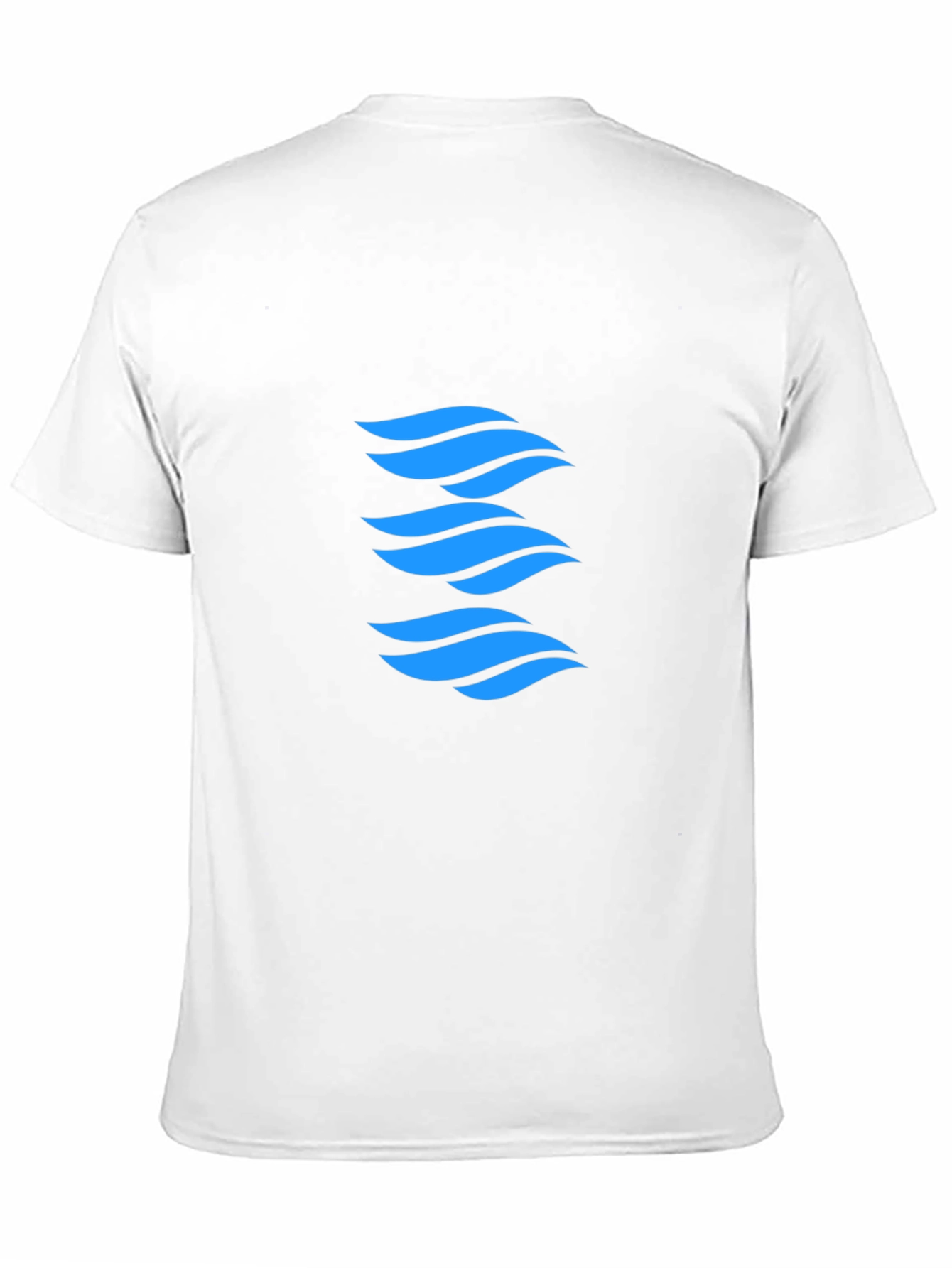 Modern Blue Wave Graphic Black T-Shirt