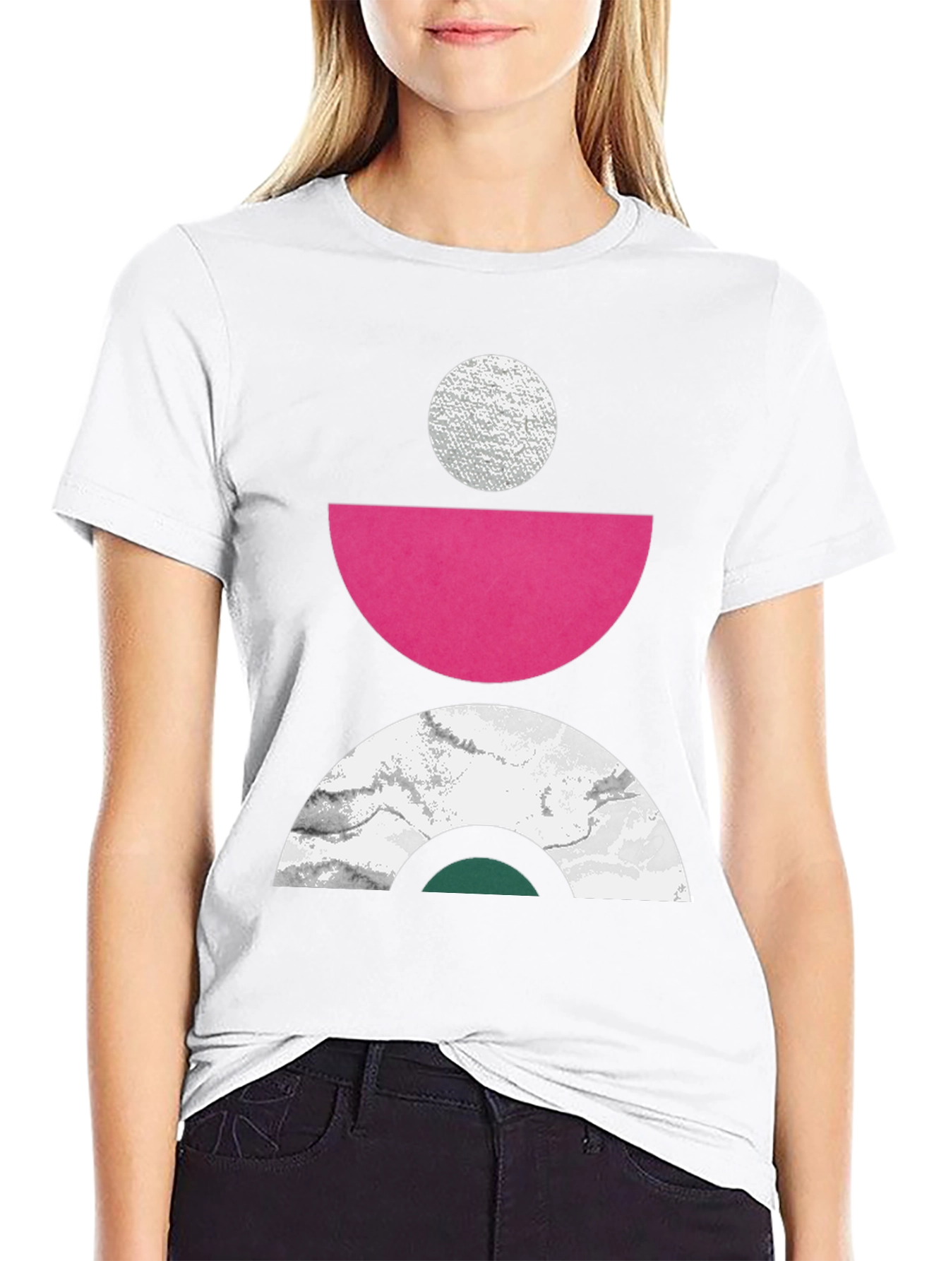 Abstract Geometric Print T-Shirt - Modern Art Tee
