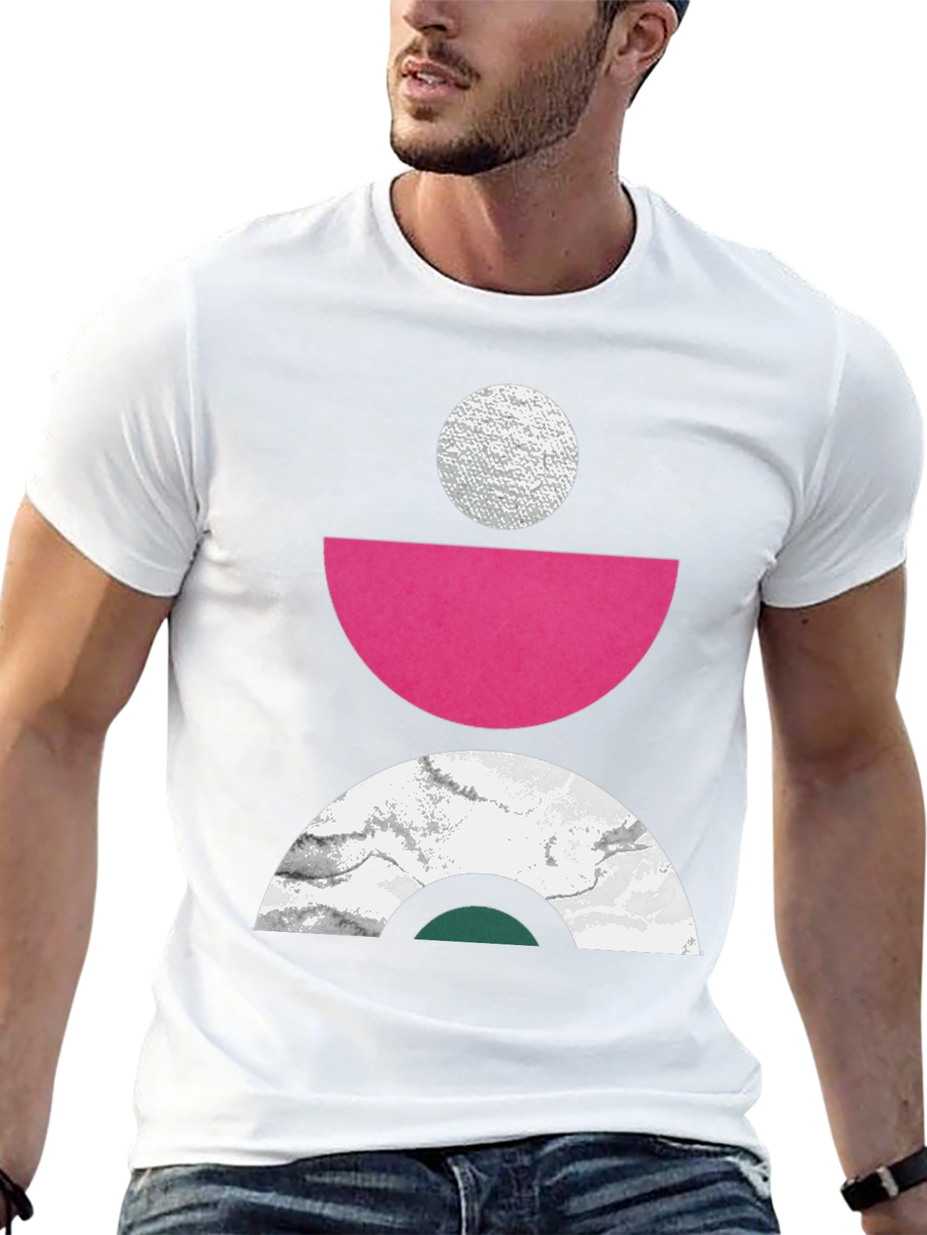 Abstract Geometric Print T-Shirt - Modern Art Tee