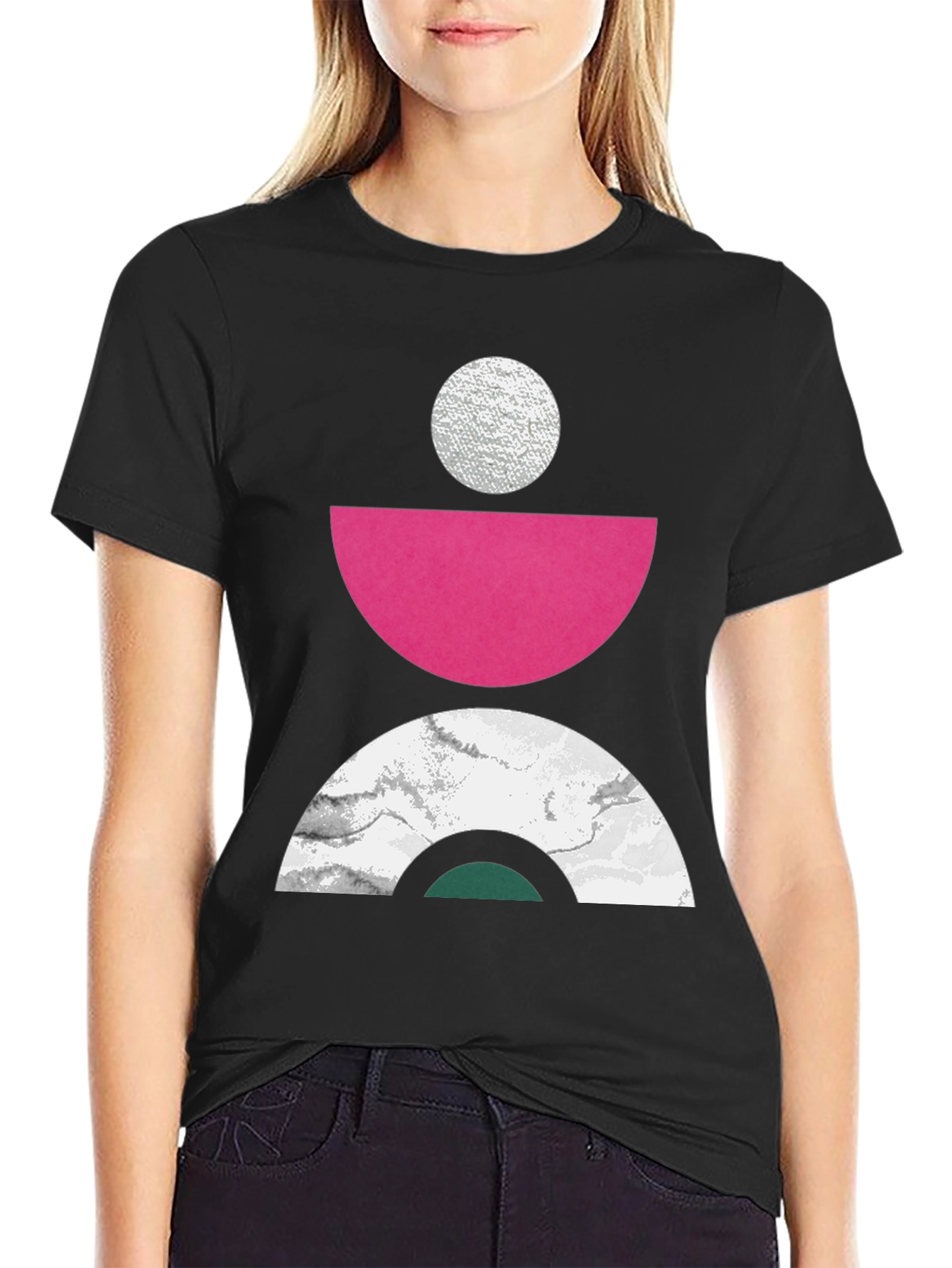 Abstract Geometric Print T-Shirt - Modern Art Tee