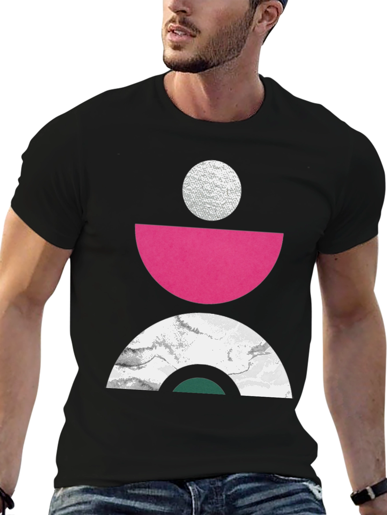 Abstract Geometric Print T-Shirt - Modern Art Tee