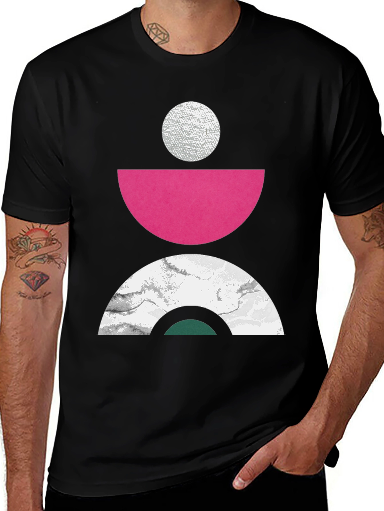 Abstract Geometric Print T-Shirt - Modern Art Tee