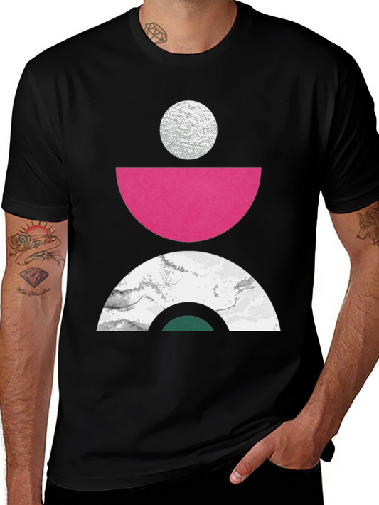 Abstract Geometric Print T-Shirt - Modern Art Tee