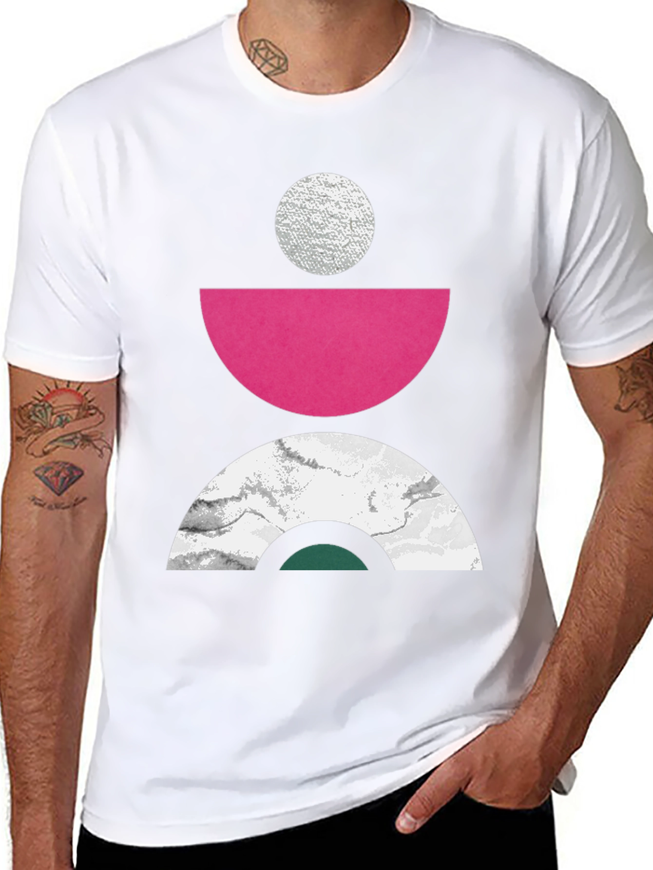 Abstract Geometric Print T-Shirt - Modern Art Tee