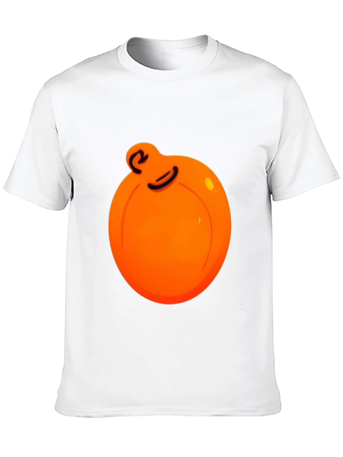 Orange Ball Character Graphic Black Tee