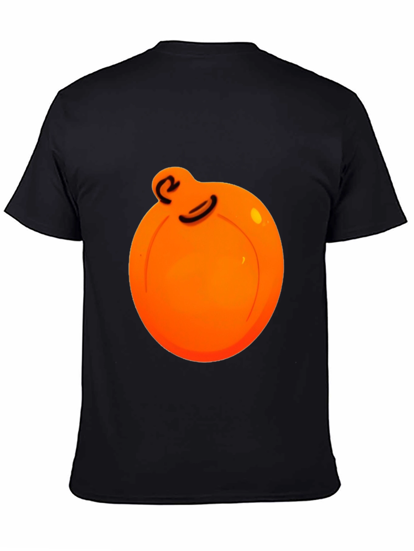 Orange Ball Character Graphic Black Tee