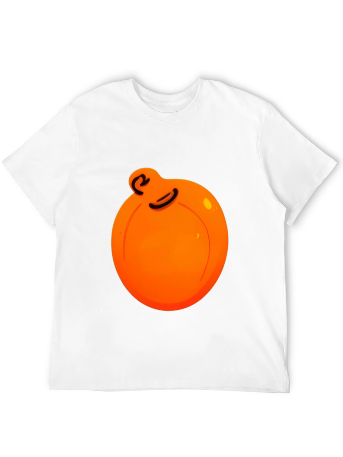 Orange Ball Character Graphic Black Tee