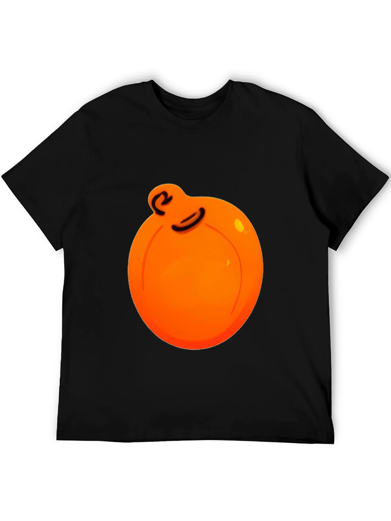 Orange Ball Character Graphic Black Tee
