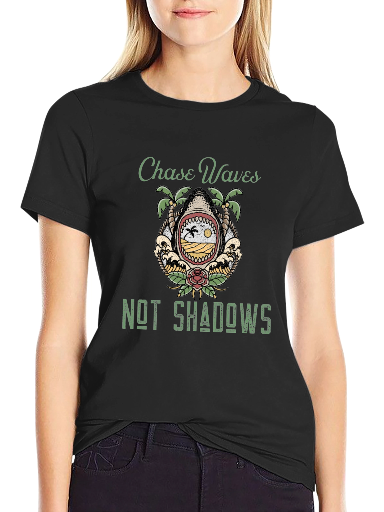 Chase Waves T-Shirt - Shark Beach Graphic Tee