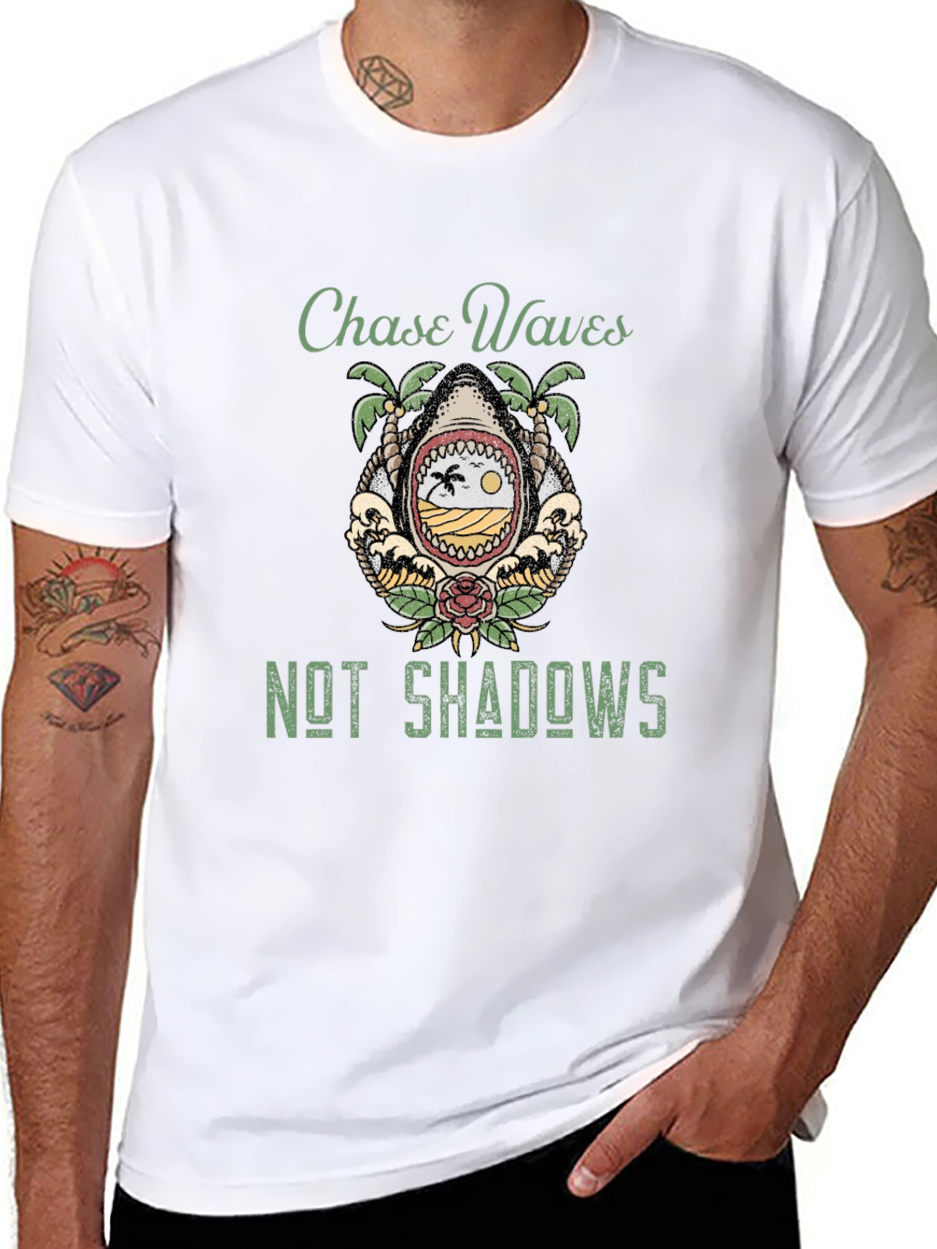 Chase Waves T-Shirt - Shark Beach Graphic Tee