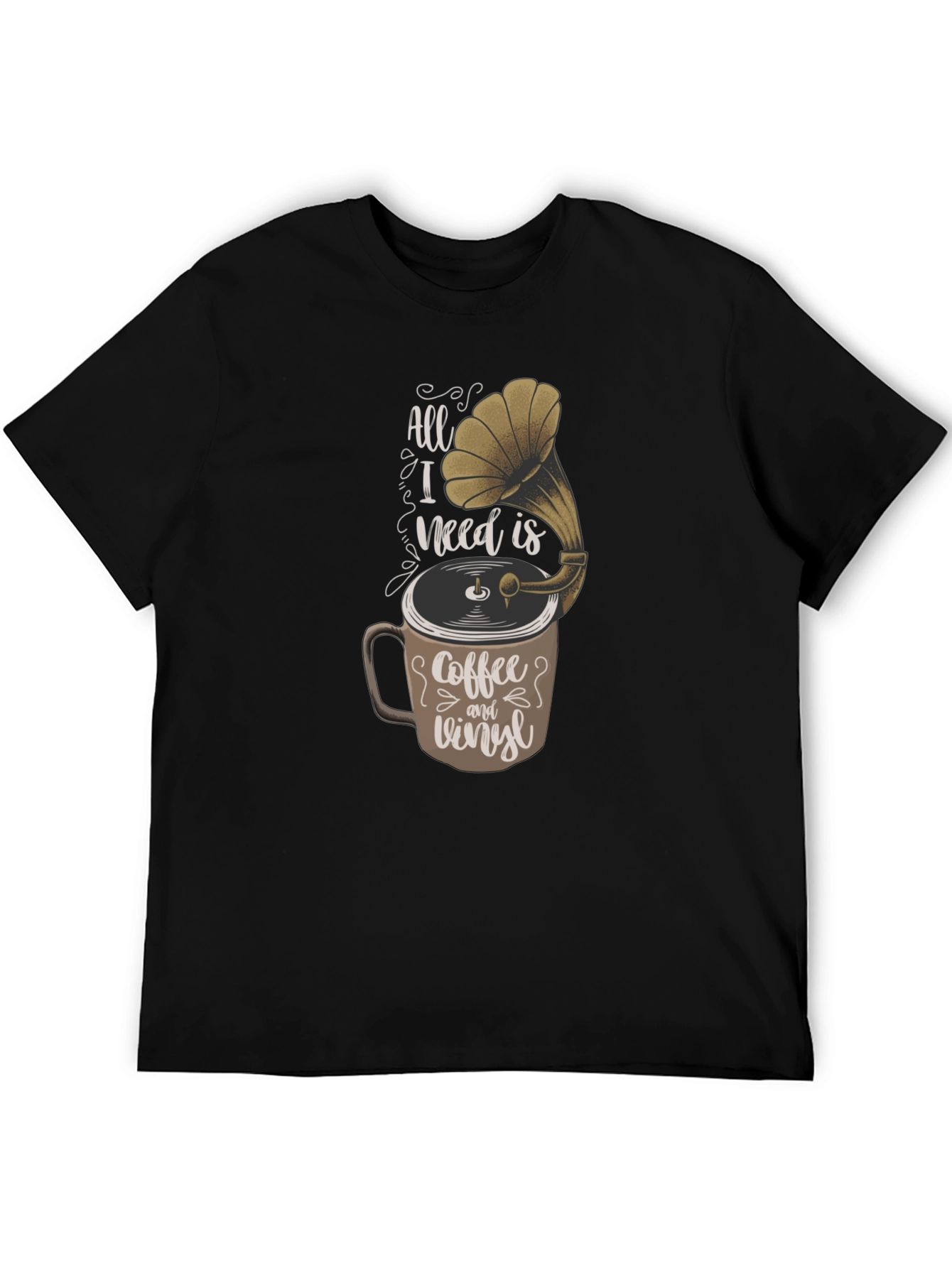 Coffee & Vinyl T-Shirt - Music Lover Tee