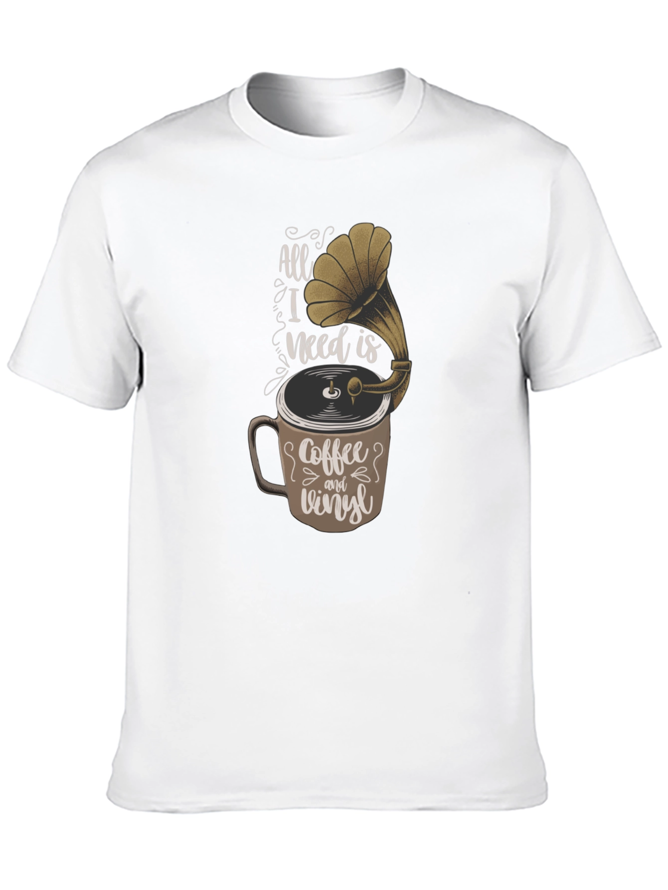 Coffee & Vinyl T-Shirt - Music Lover Tee