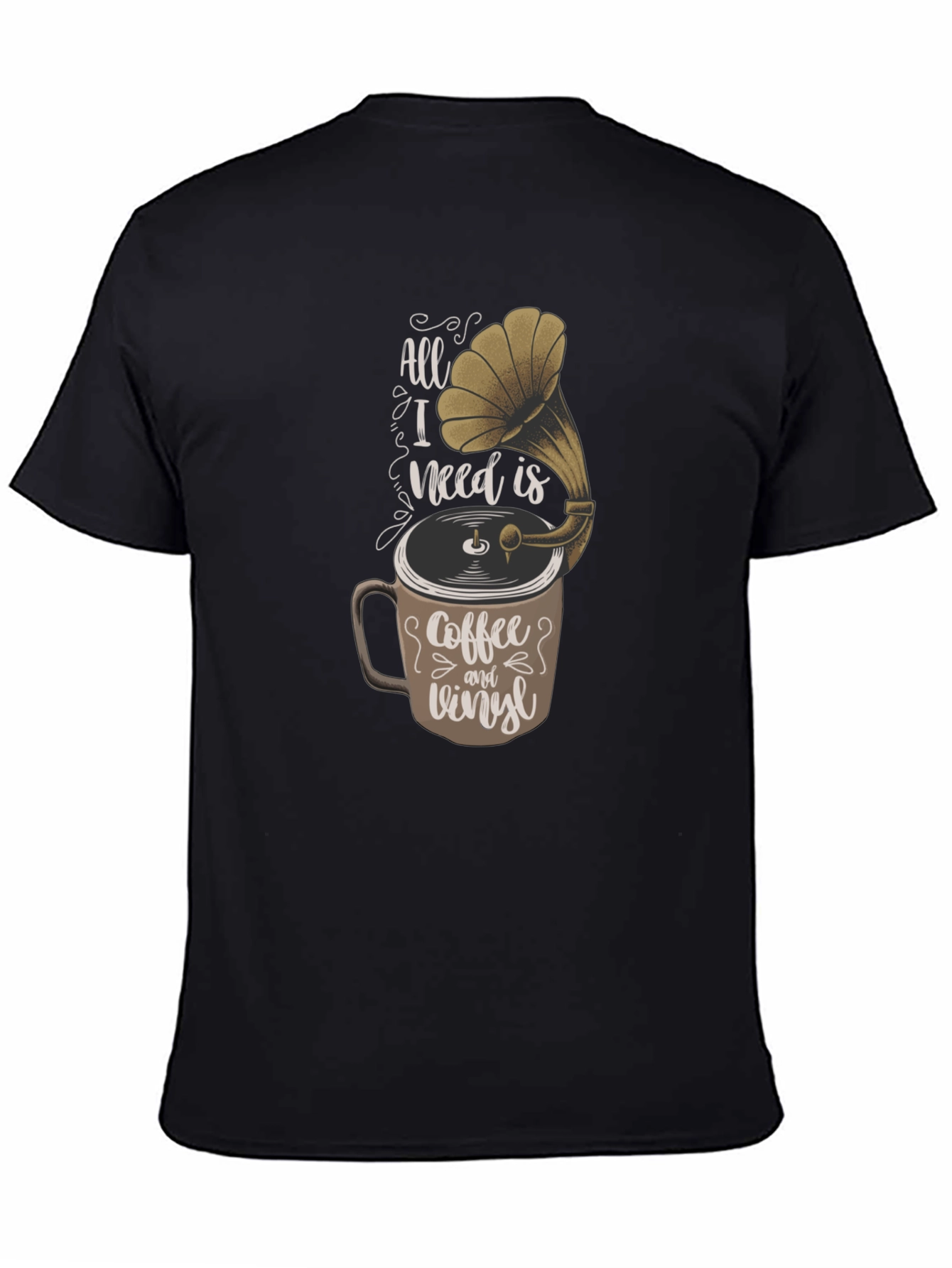Coffee & Vinyl T-Shirt - Music Lover Tee