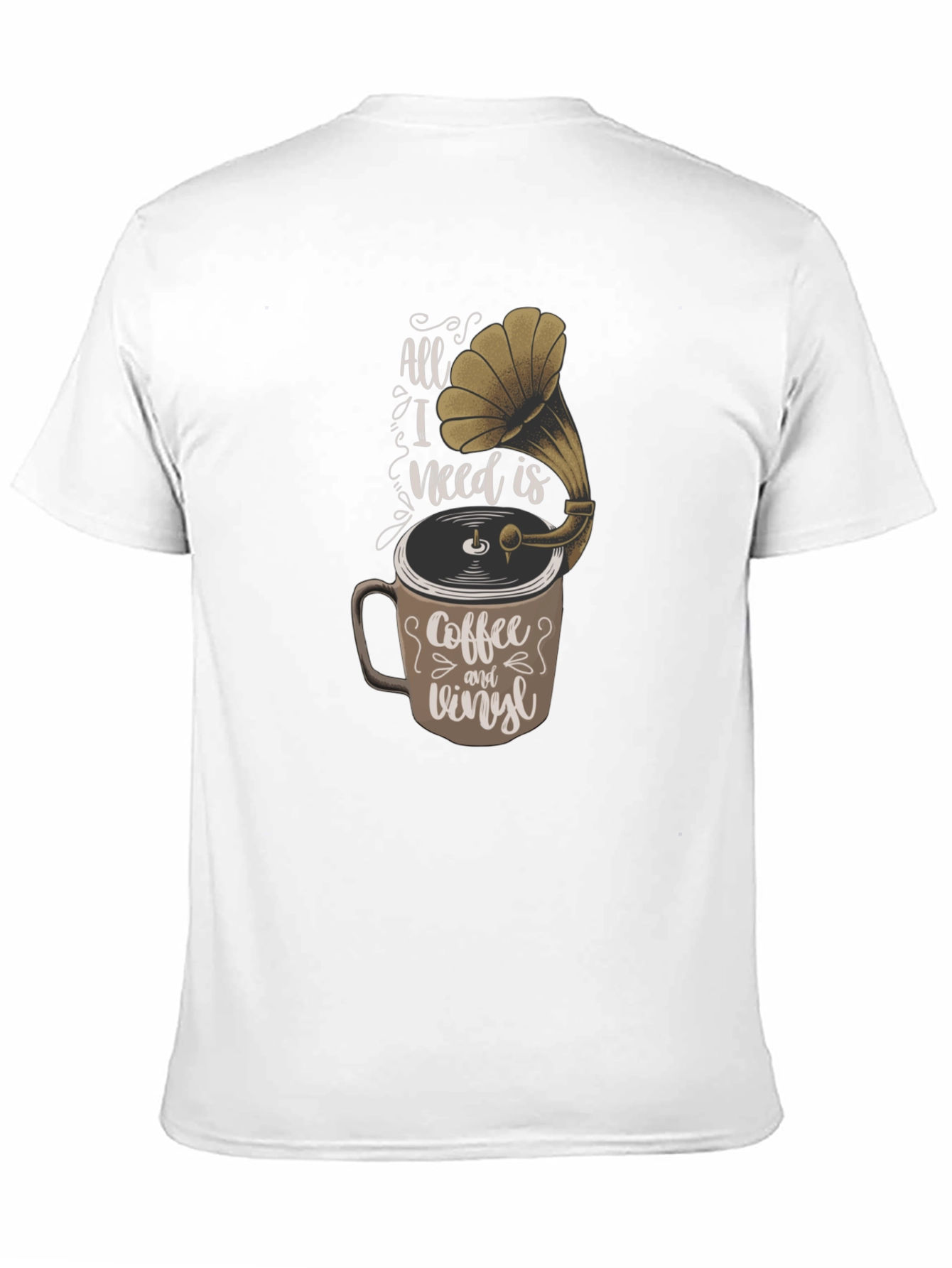 Coffee & Vinyl T-Shirt - Music Lover Tee