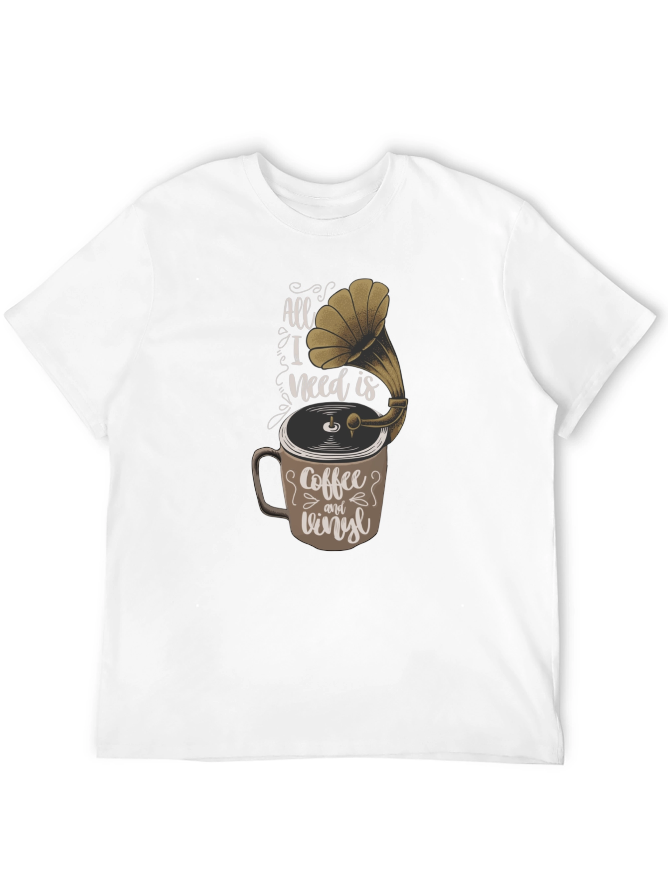 Coffee & Vinyl T-Shirt - Music Lover Tee