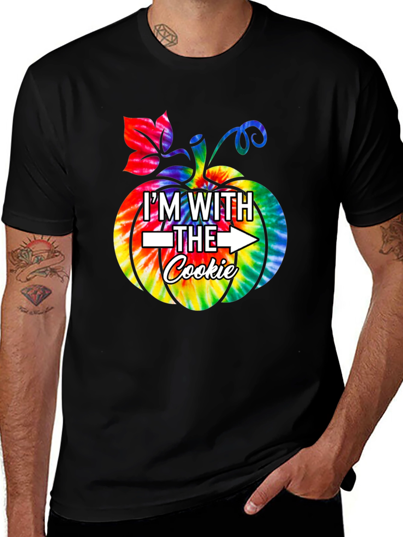 Im With the Cookie Tie Dye Pumpkin Graphic Tee