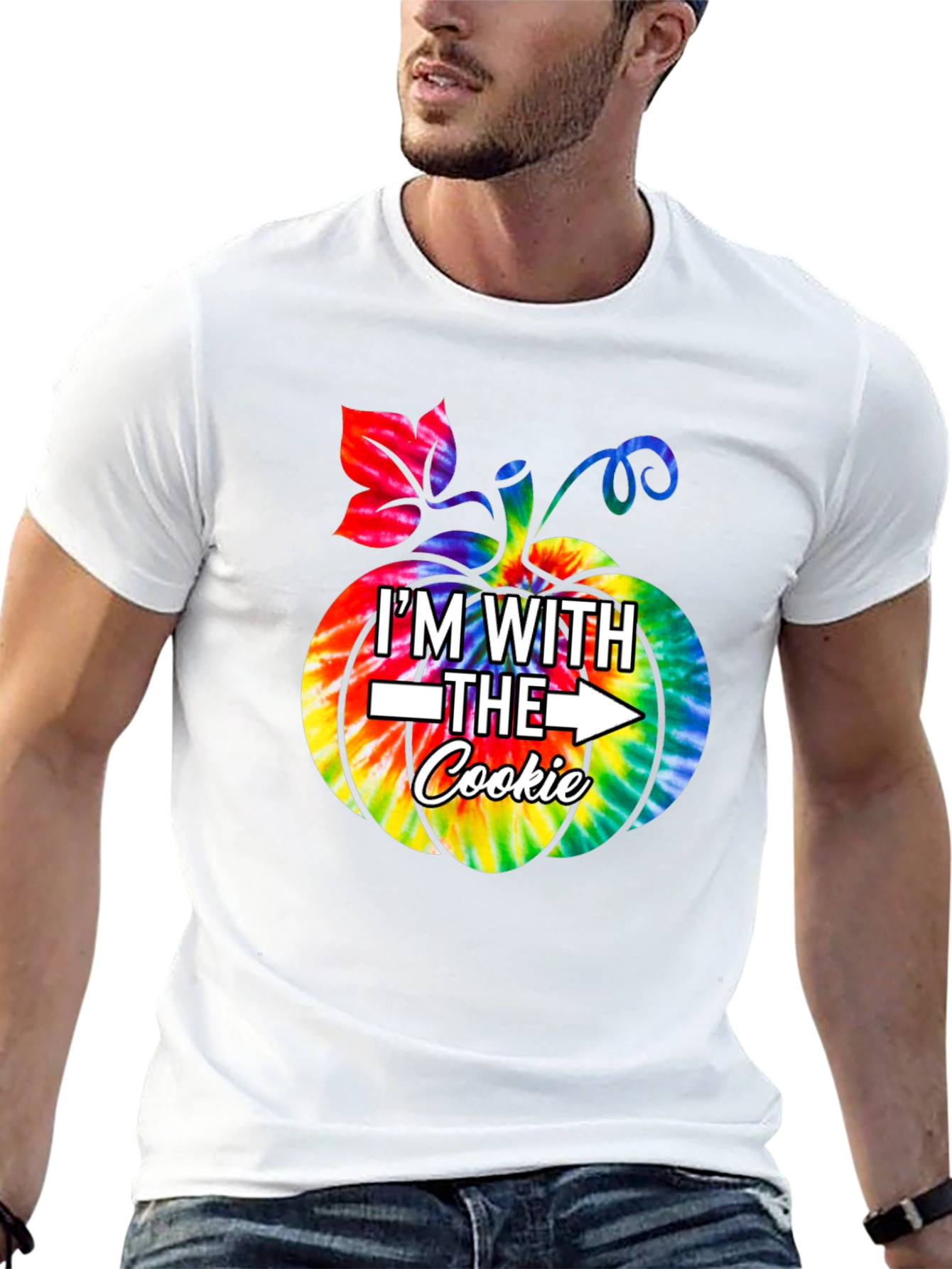 Im With the Cookie Tie Dye Pumpkin Graphic Tee