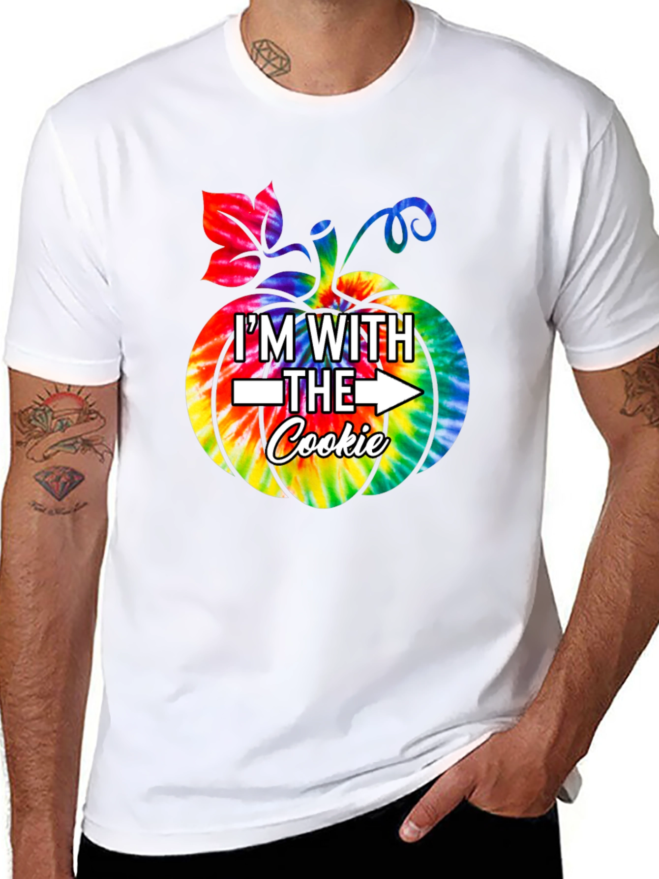 Im With the Cookie Tie Dye Pumpkin Graphic Tee