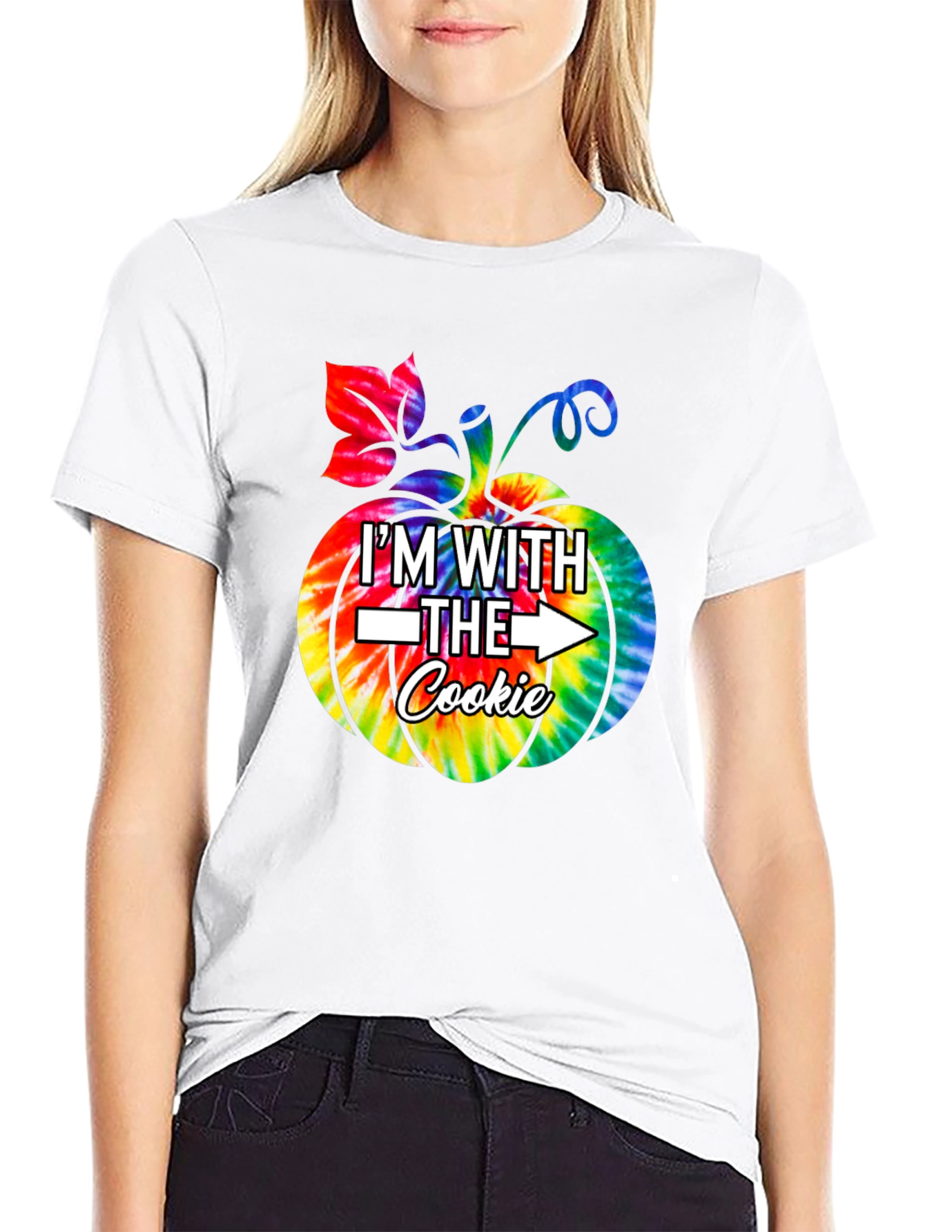 Im With the Cookie Tie Dye Pumpkin Graphic Tee