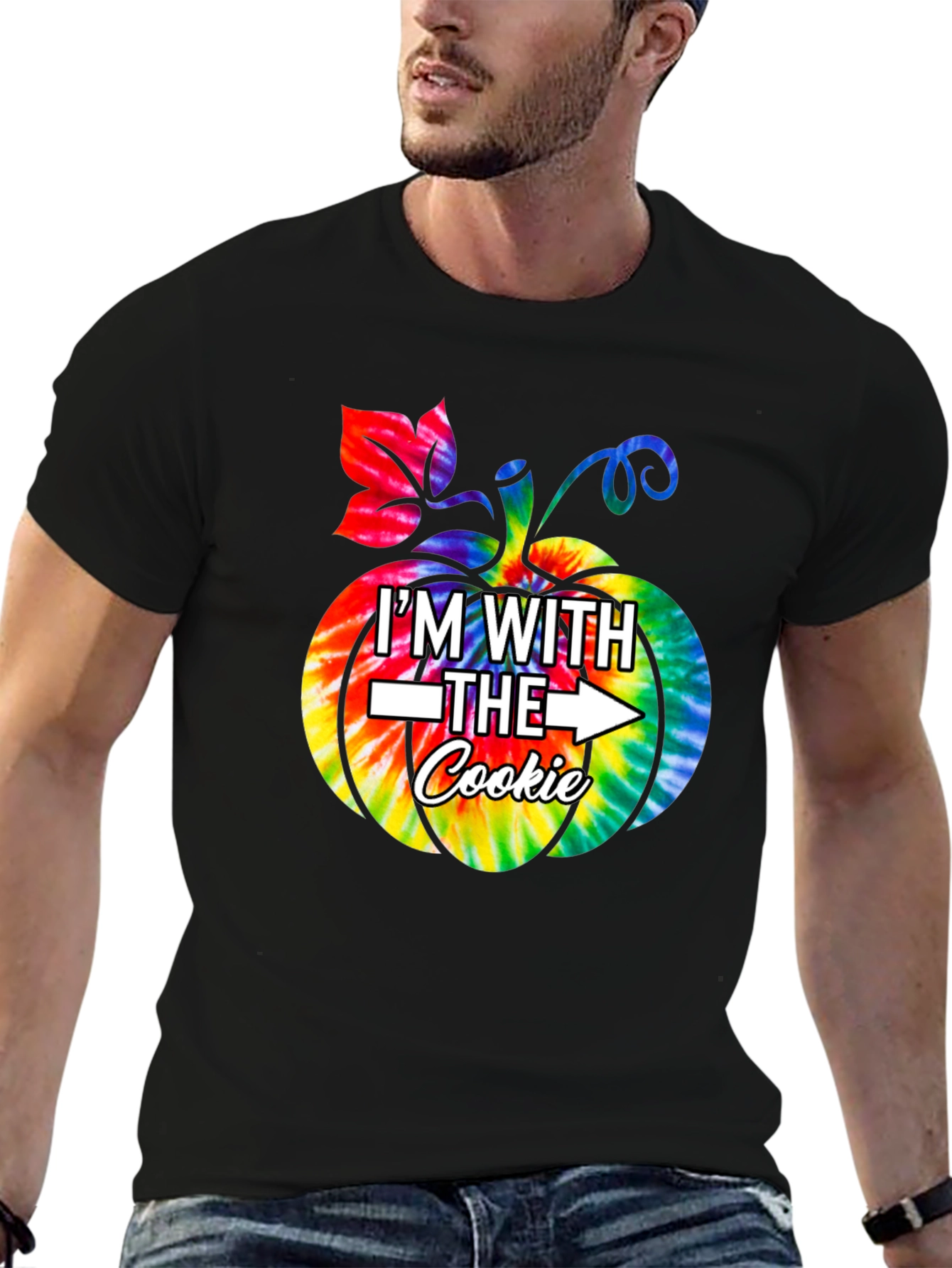 Im With the Cookie Tie Dye Pumpkin Graphic Tee