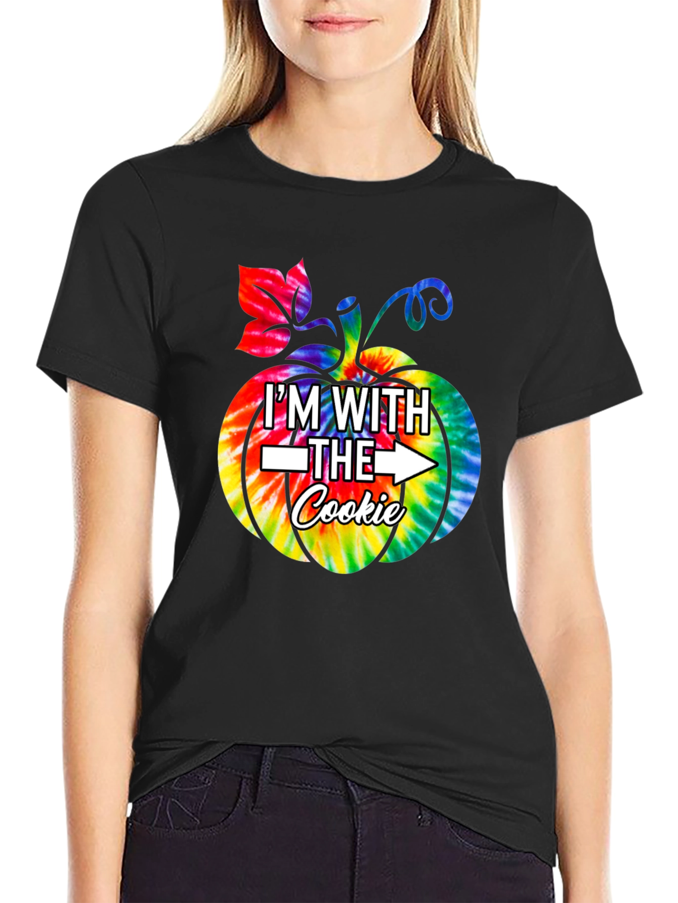 Im With the Cookie Tie Dye Pumpkin Graphic Tee