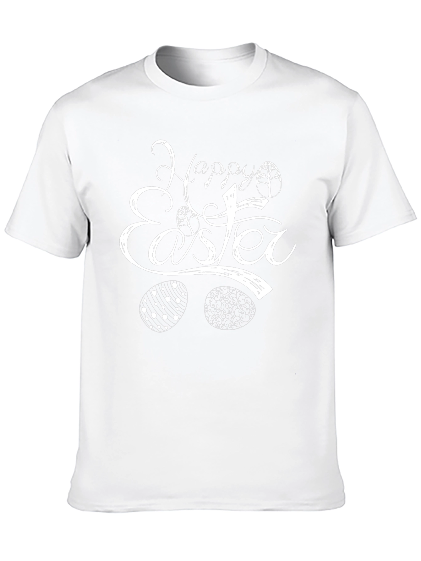 Happy Easter Black Cotton T-Shirt