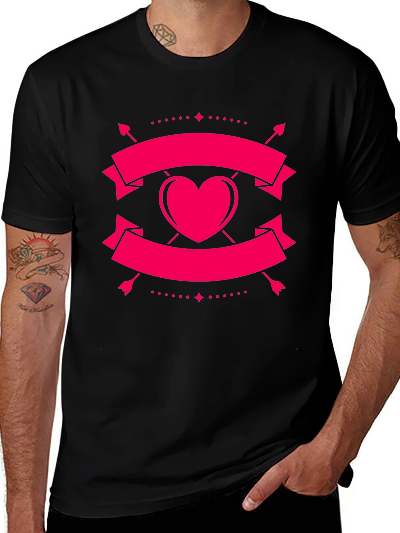 Heart & Arrow Black Graphic Tee
