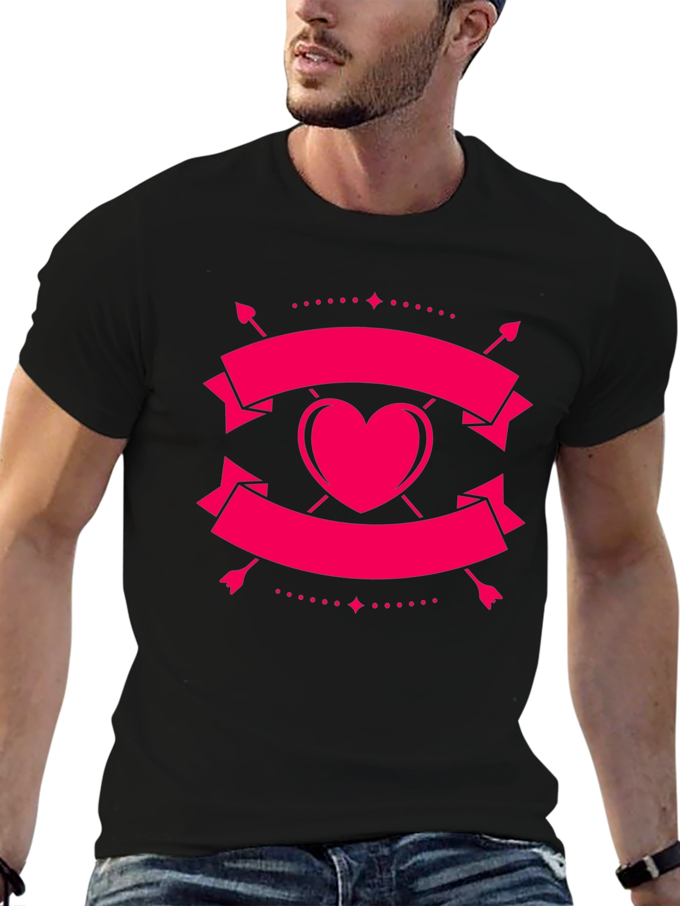 Heart & Arrow Black Graphic Tee