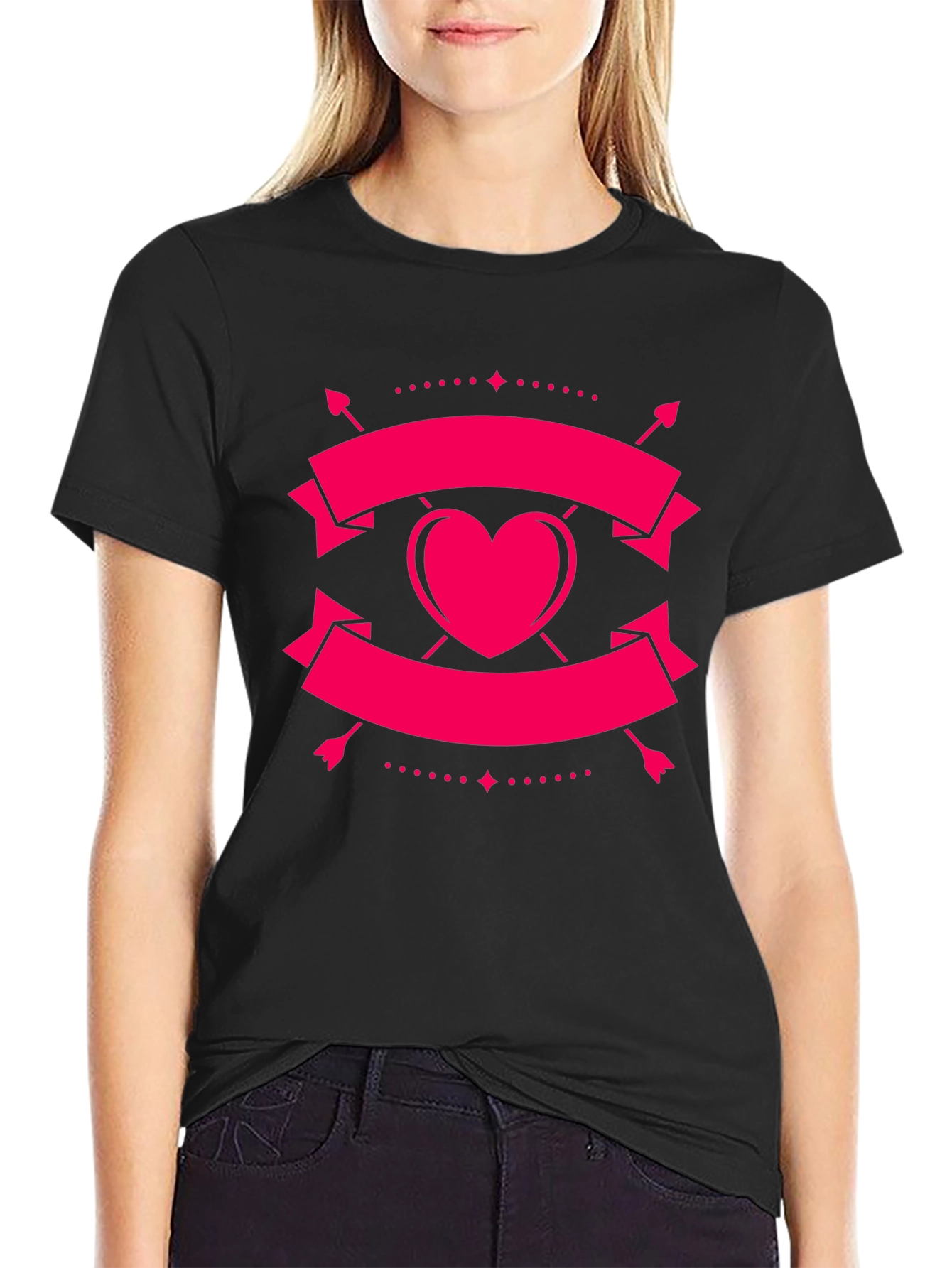 Heart & Arrow Black Graphic Tee