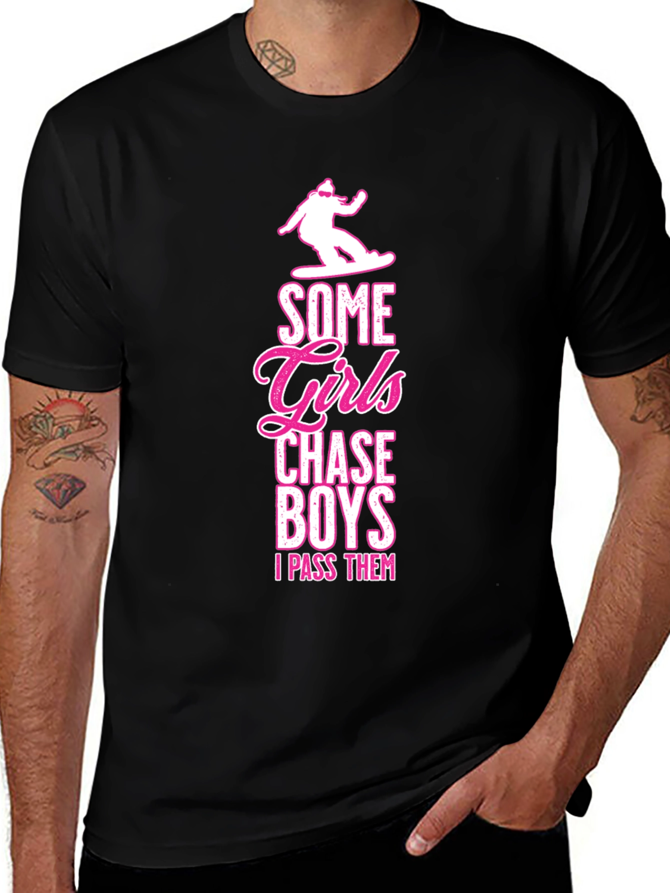 Girls Chase Boys Funny Graphic Tee