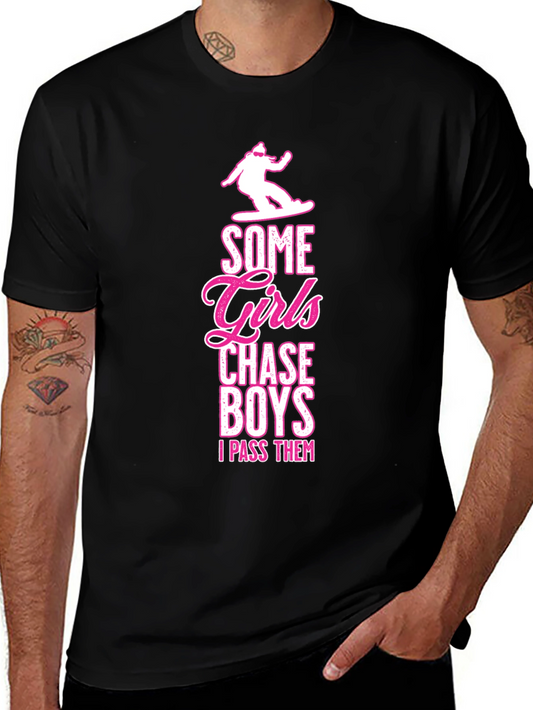 Girls Chase Boys Funny Graphic Tee