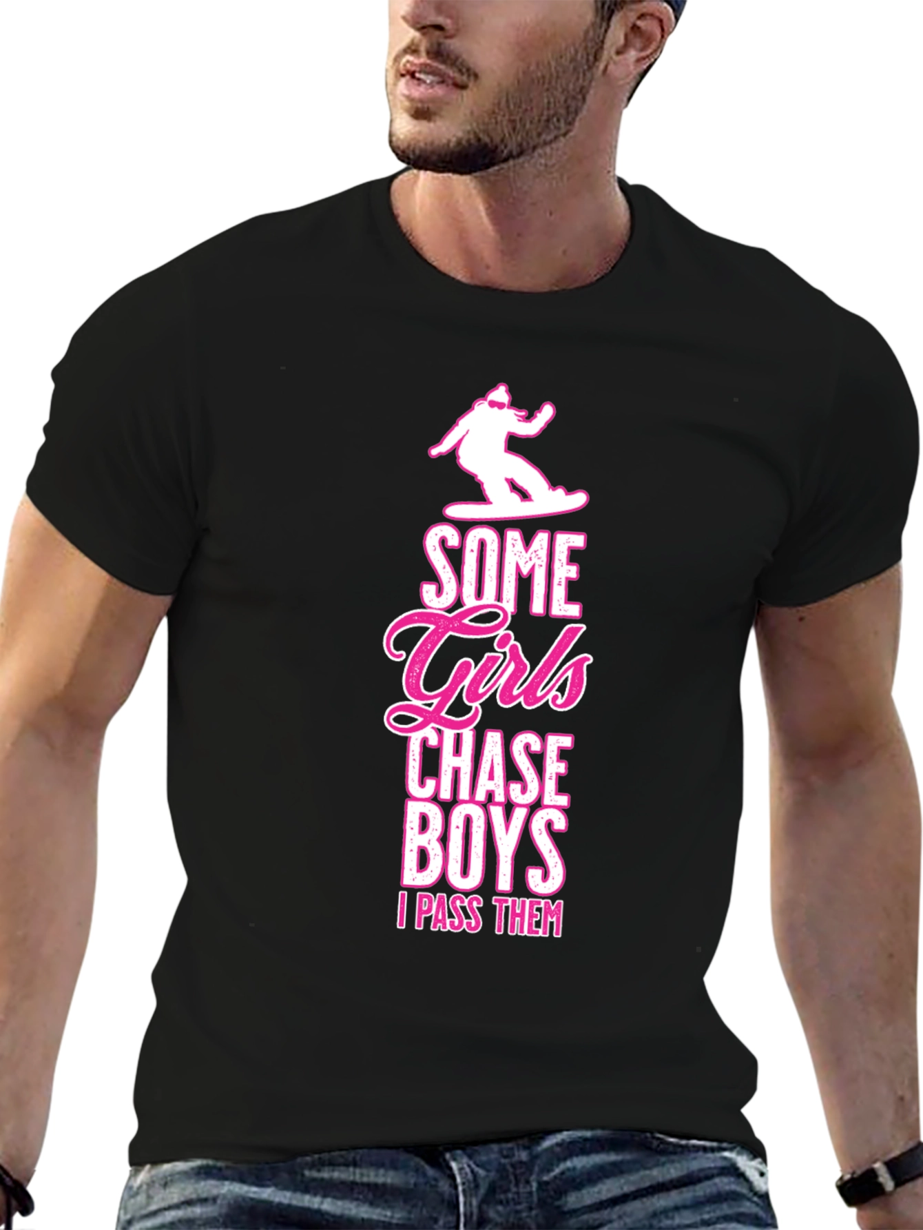 Girls Chase Boys Funny Graphic Tee