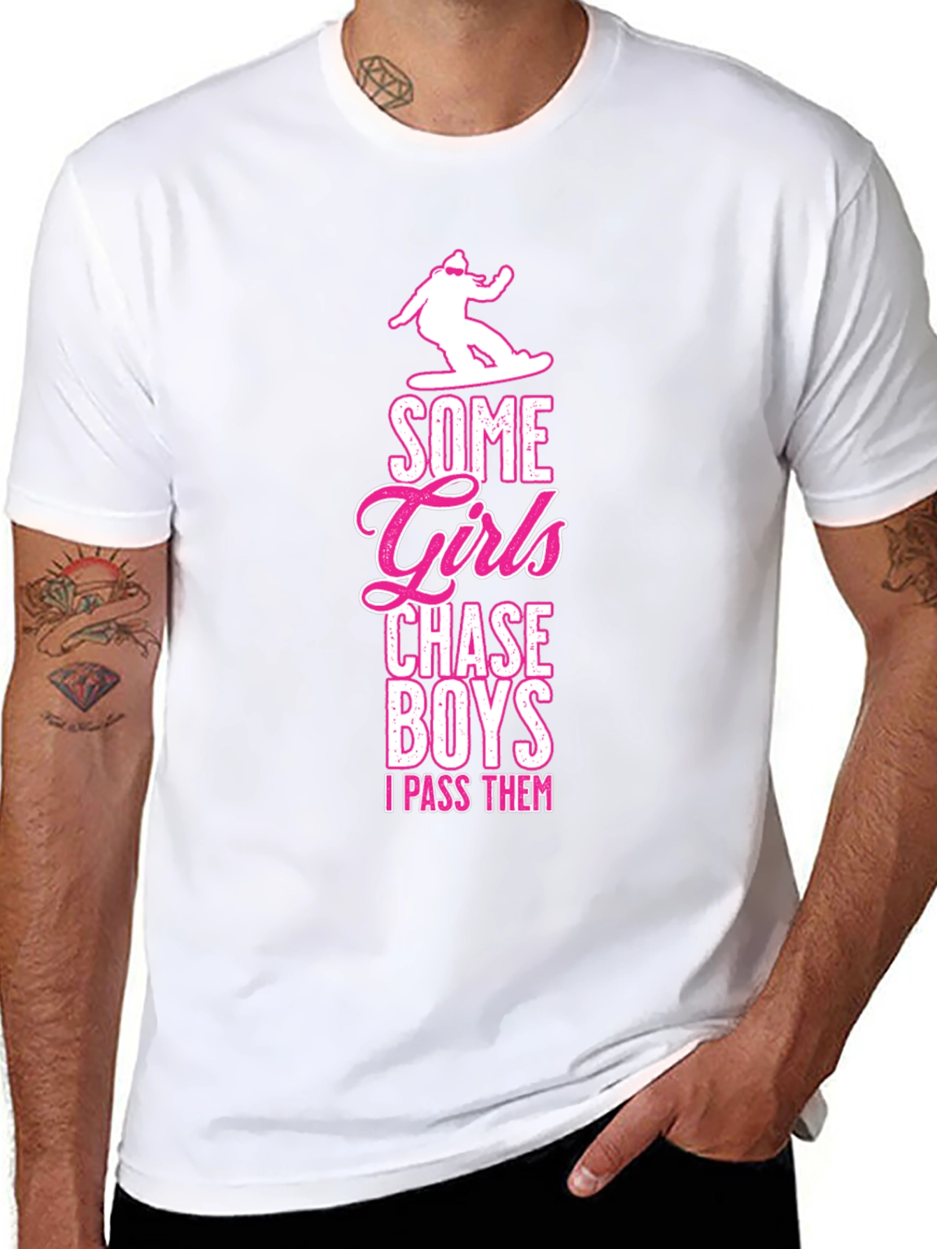 Girls Chase Boys Funny Graphic Tee
