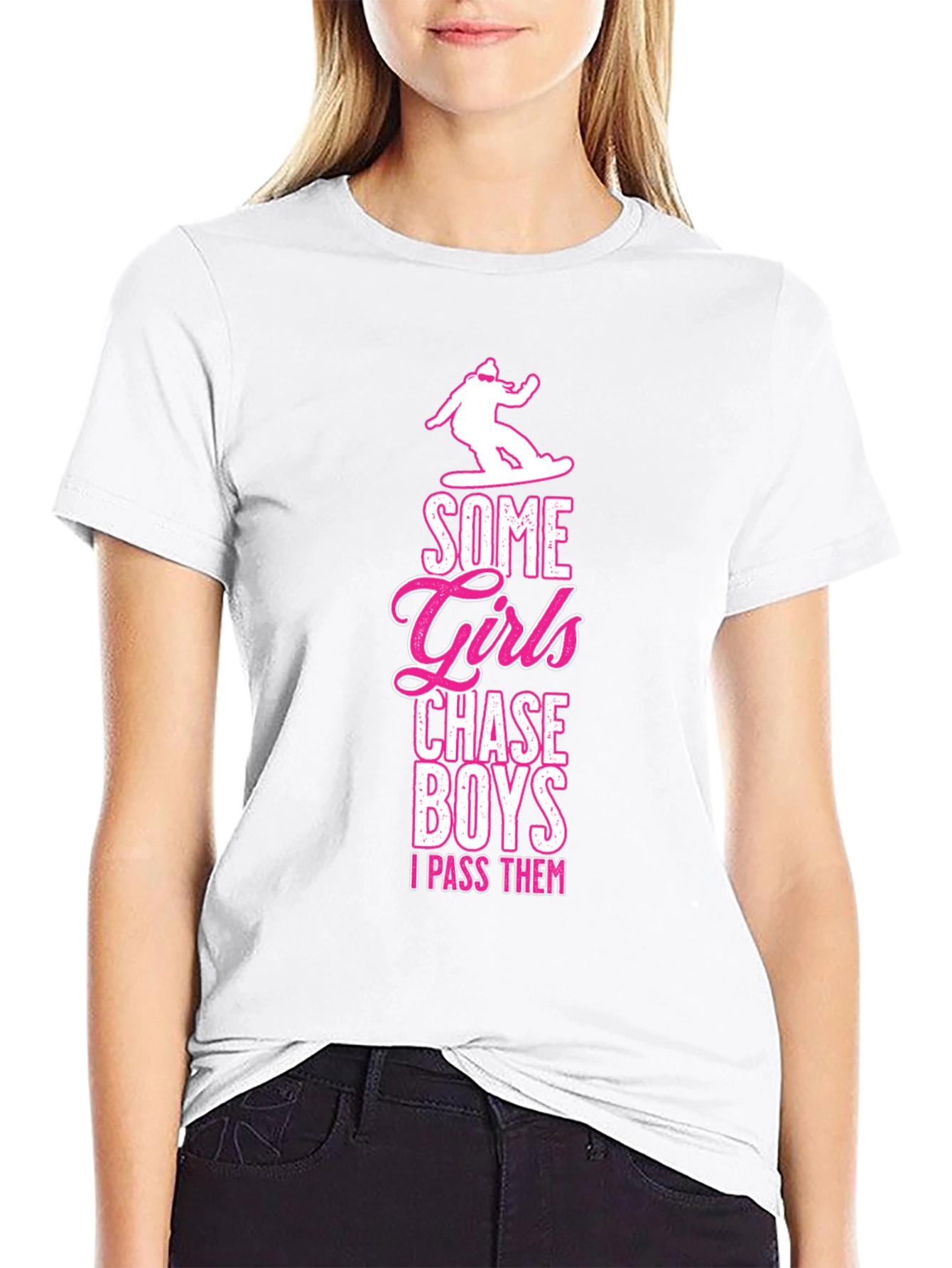 Girls Chase Boys Funny Graphic Tee