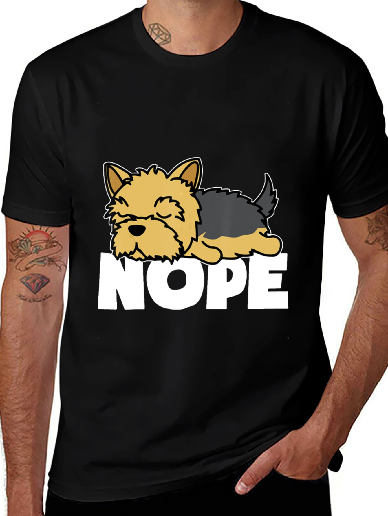 Nope Dog Graphic Tee - Funny Lazy Dog T-Shirt
