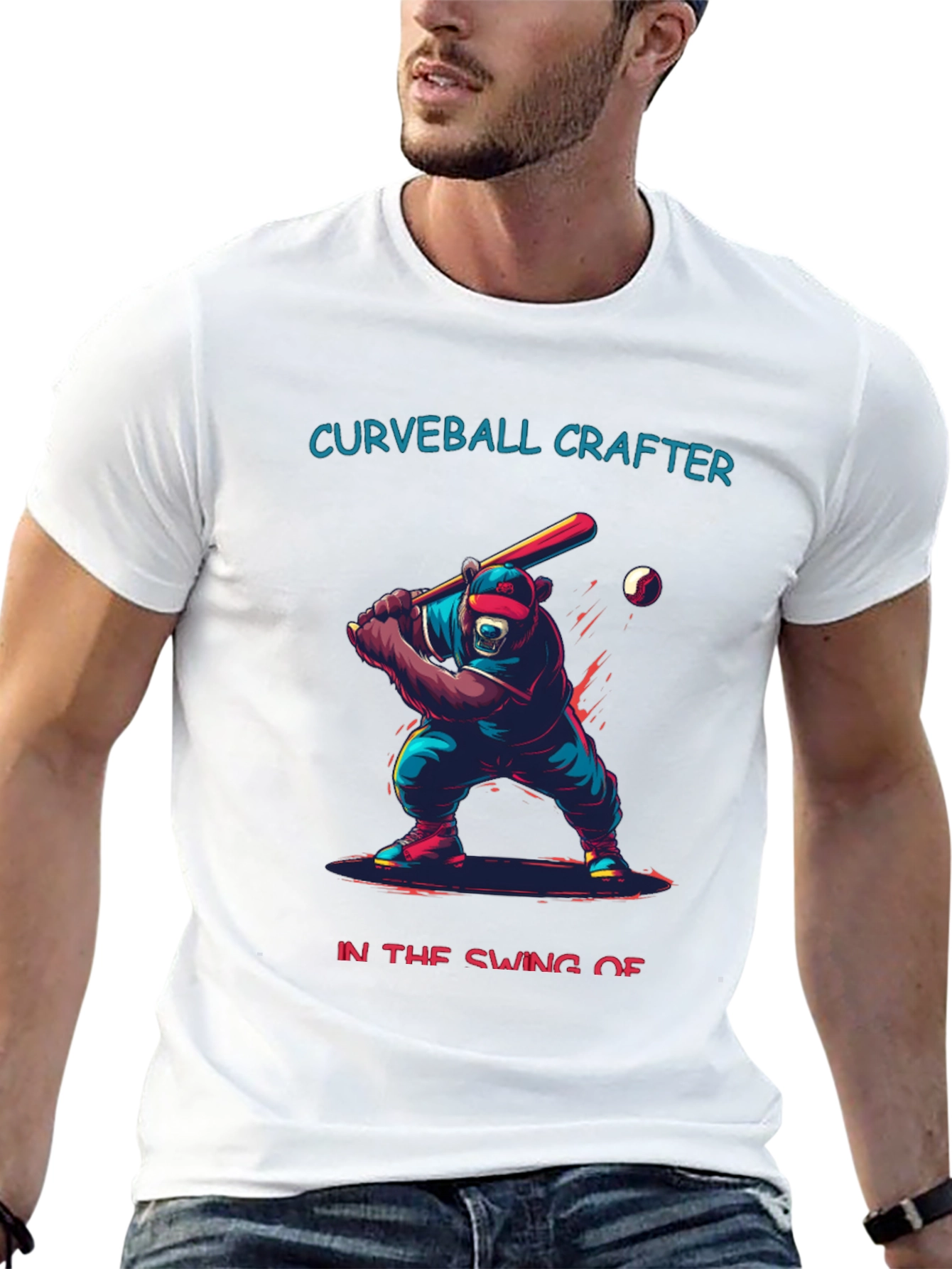 Curveball Crafter Baseball Bear T-Shirt