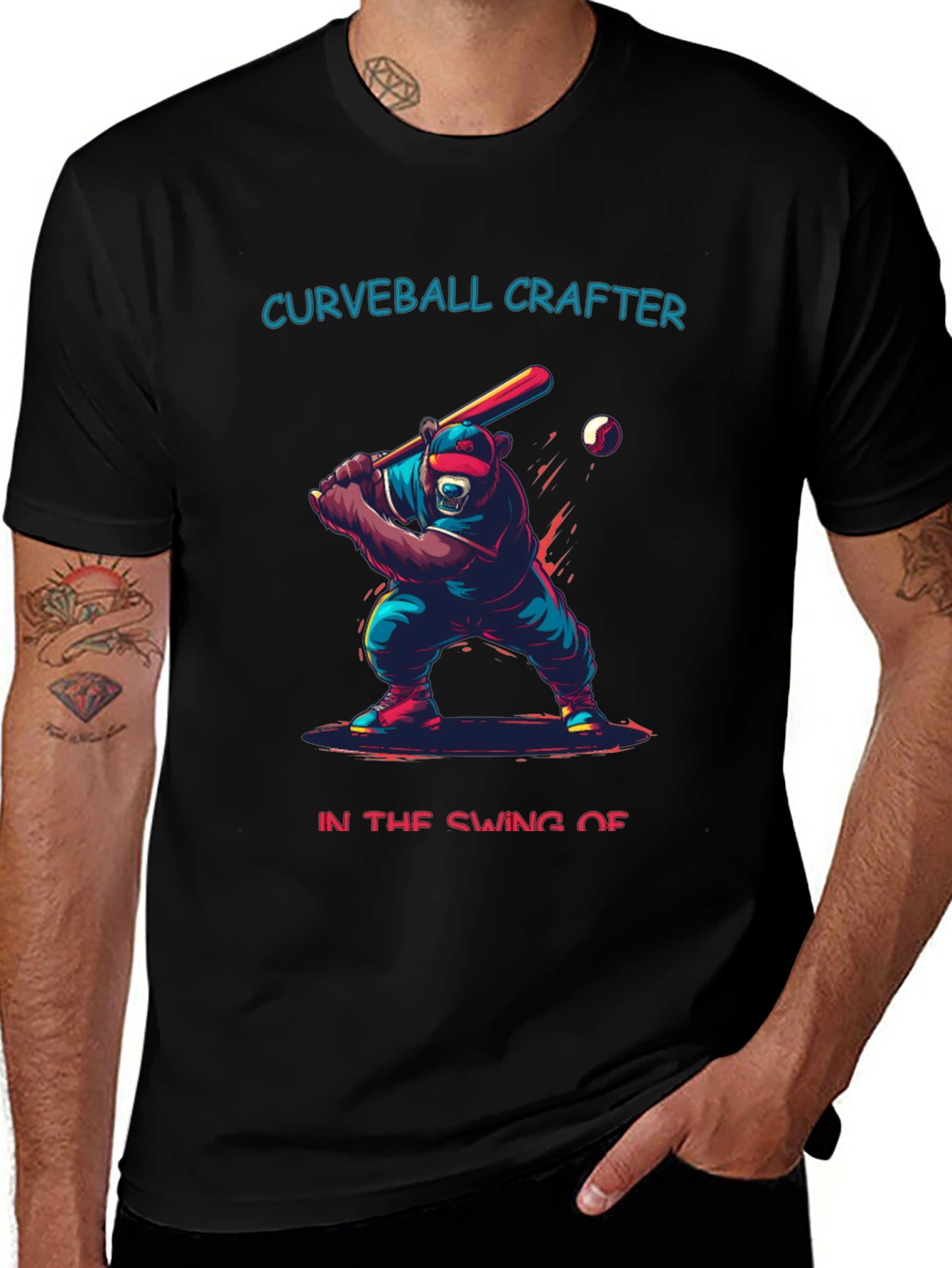 Curveball Crafter Baseball Bear T-Shirt