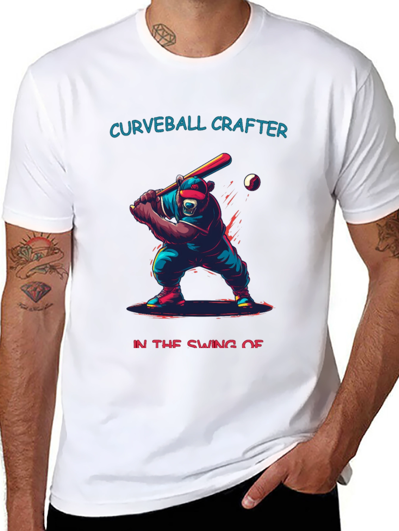 Curveball Crafter Baseball Bear T-Shirt
