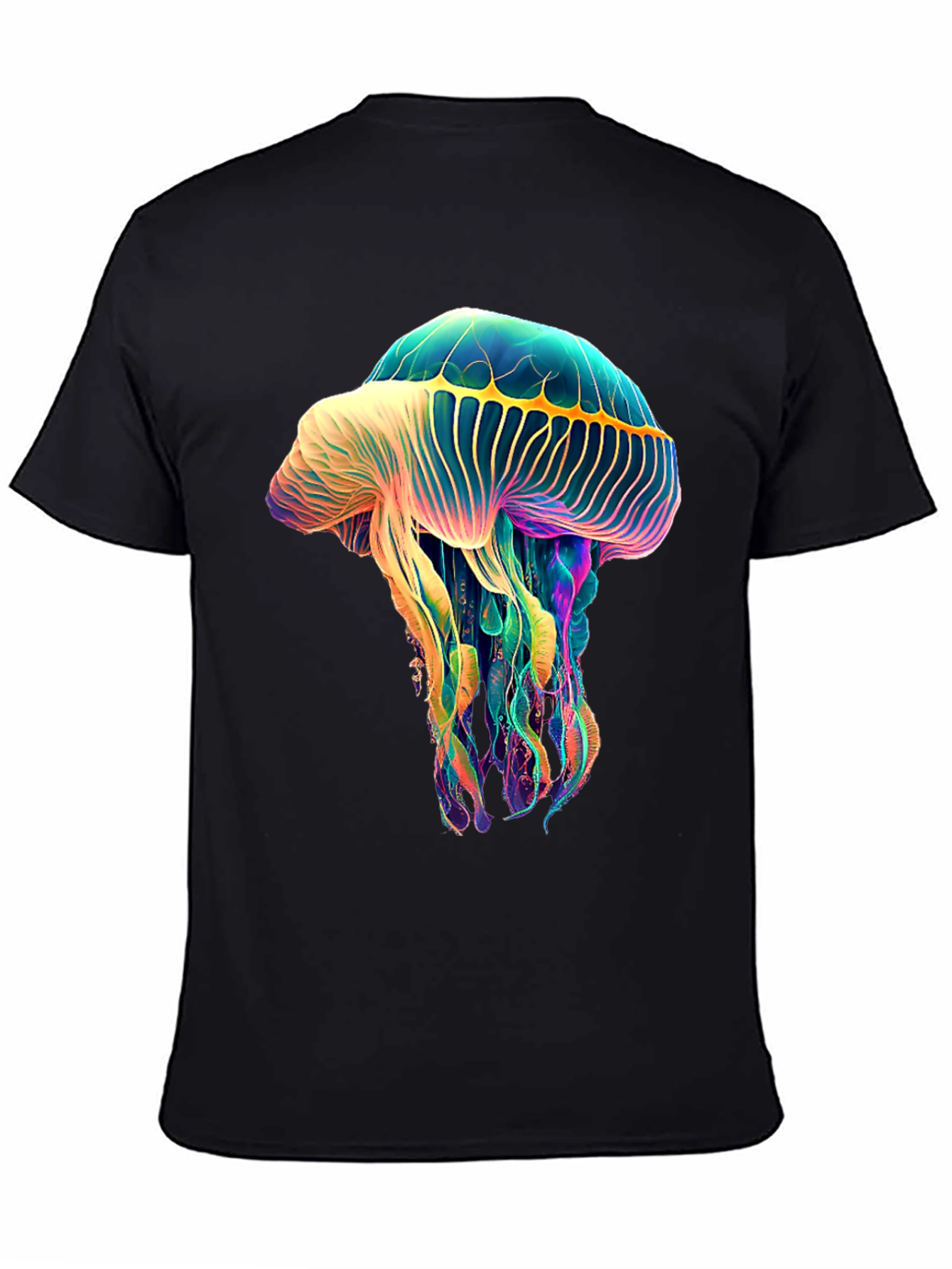 Luminous Jellyfish Graphic Tee - Unique Black T-Shirt