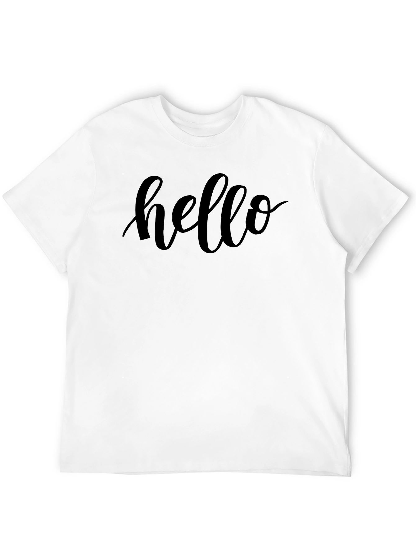 Hello Black T-Shirt Casual Style