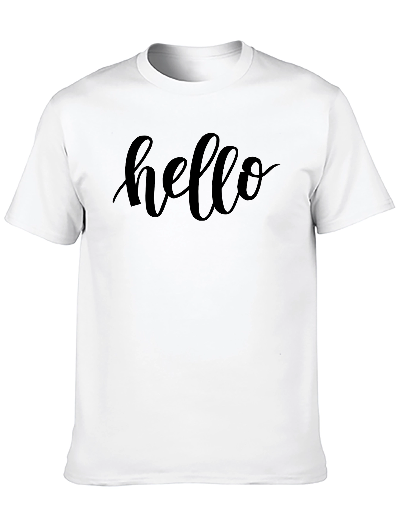 Hello Black T-Shirt Casual Style