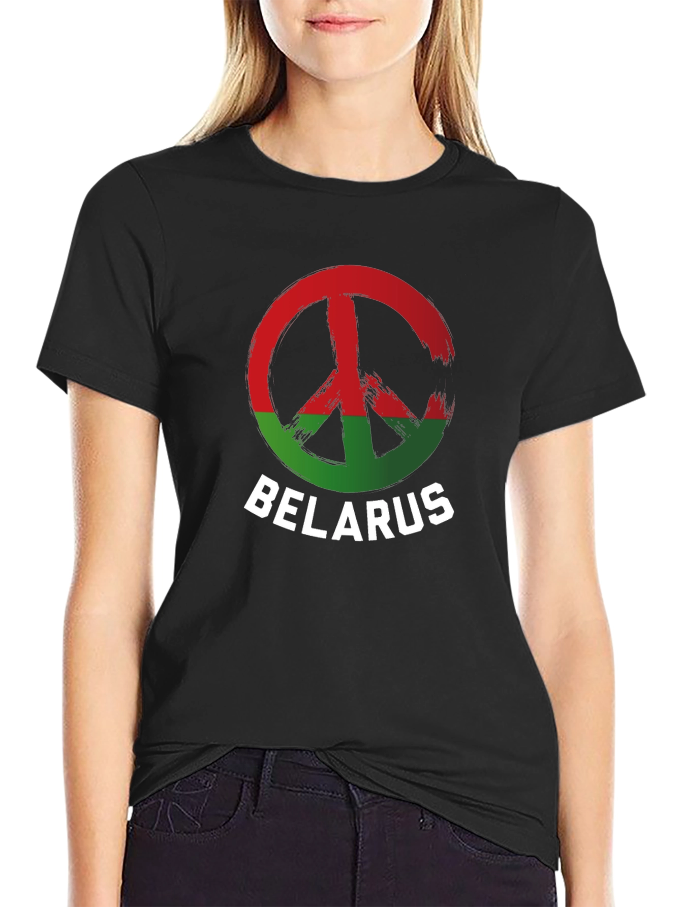 Belarus Peace Sign T-Shirt - Red & Green Symbol