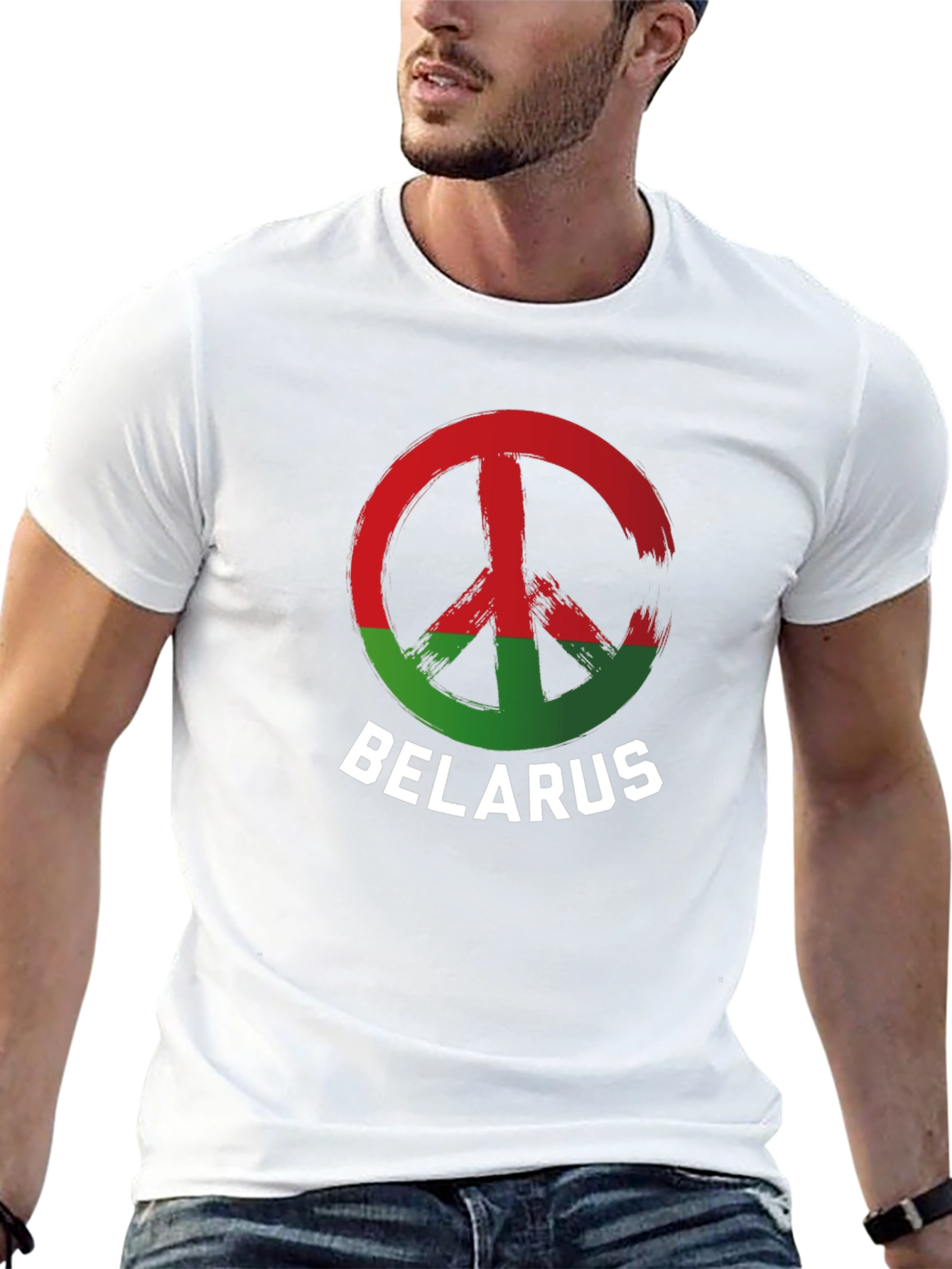 Belarus Peace Sign T-Shirt - Red & Green Symbol