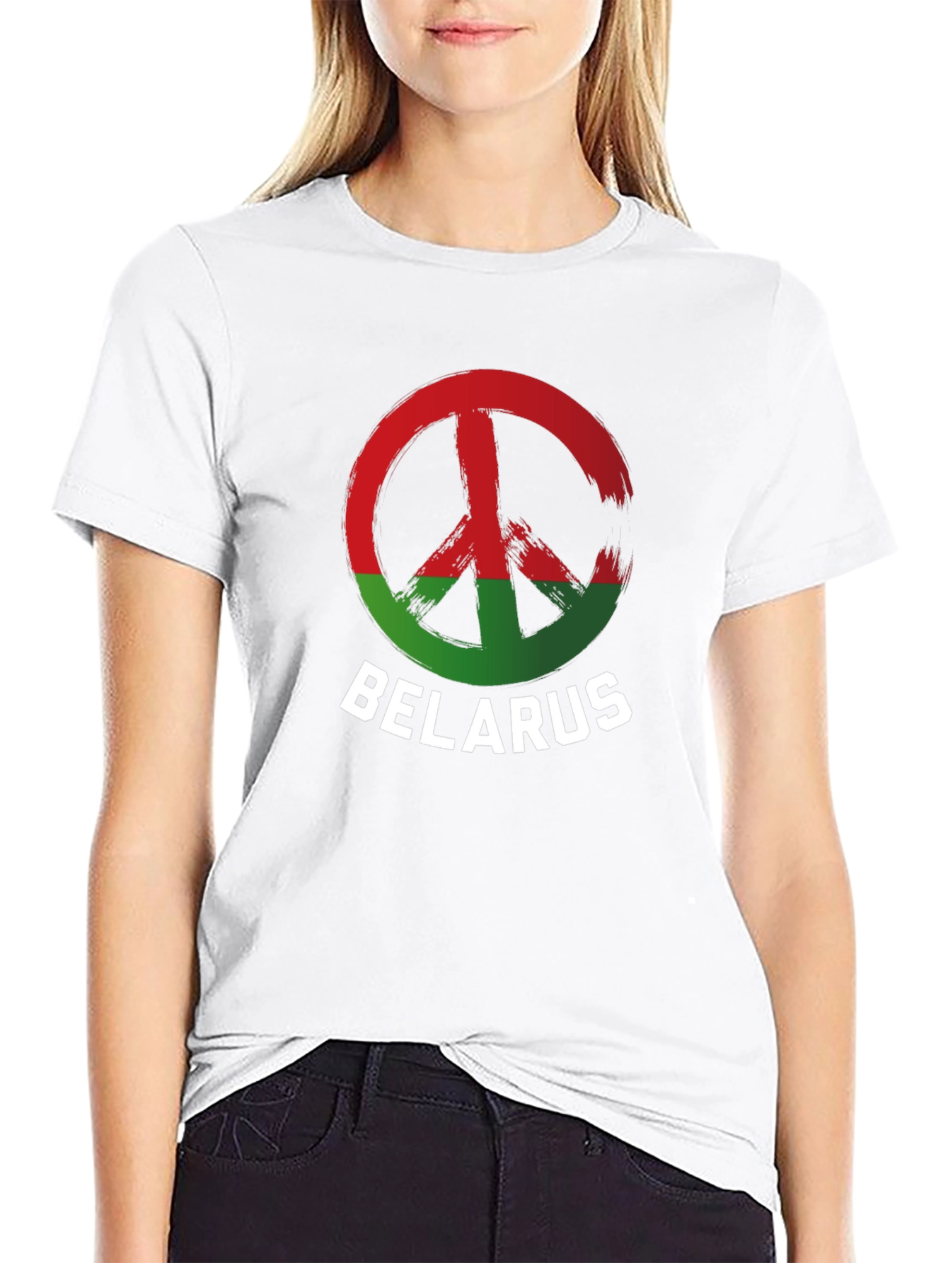 Belarus Peace Sign T-Shirt - Red & Green Symbol