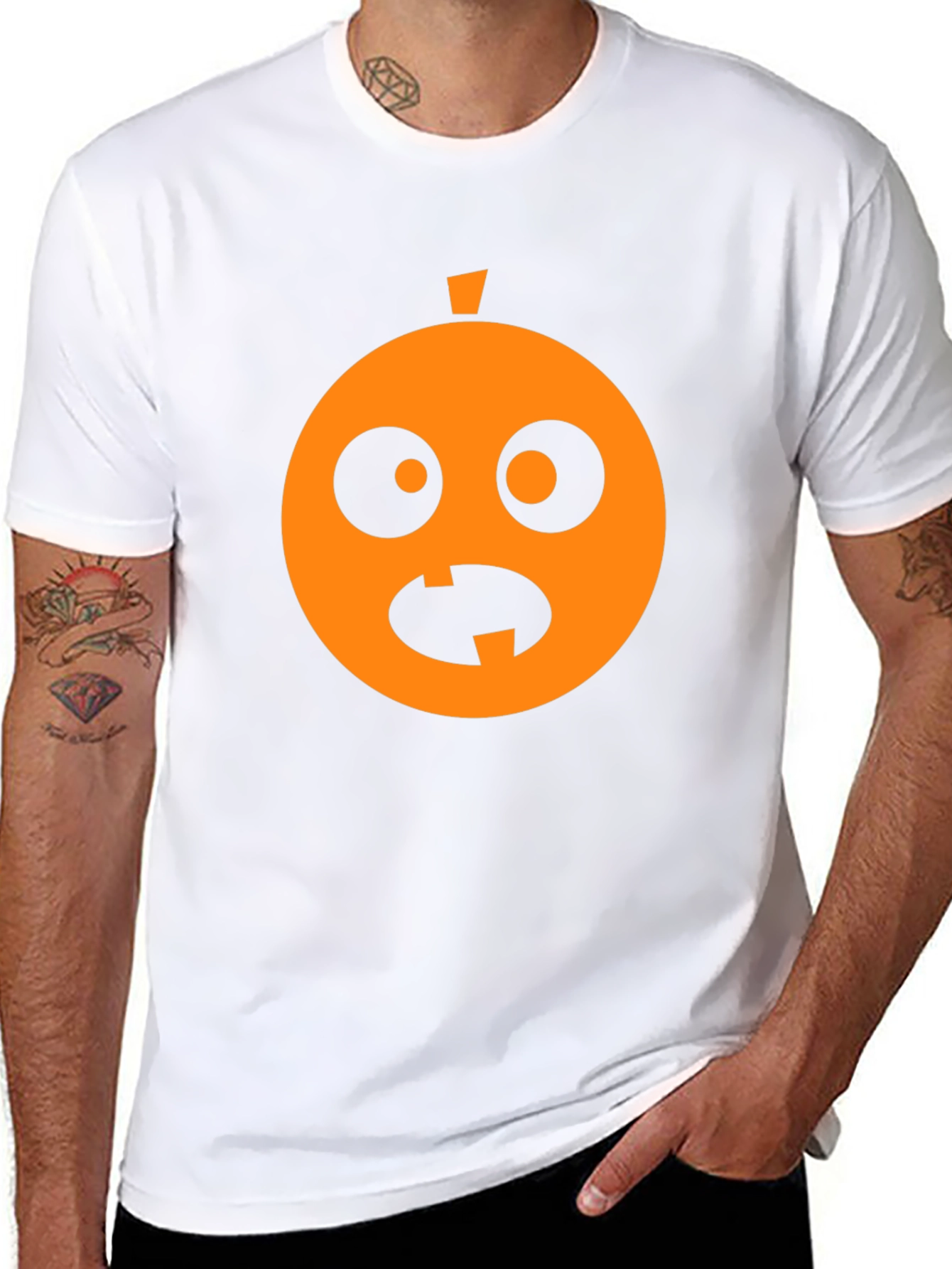 Funny Halloween Pumpkin Face Black T-Shirt