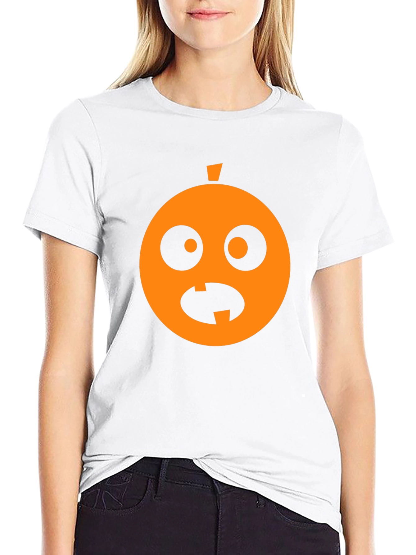 Funny Halloween Pumpkin Face Black T-Shirt