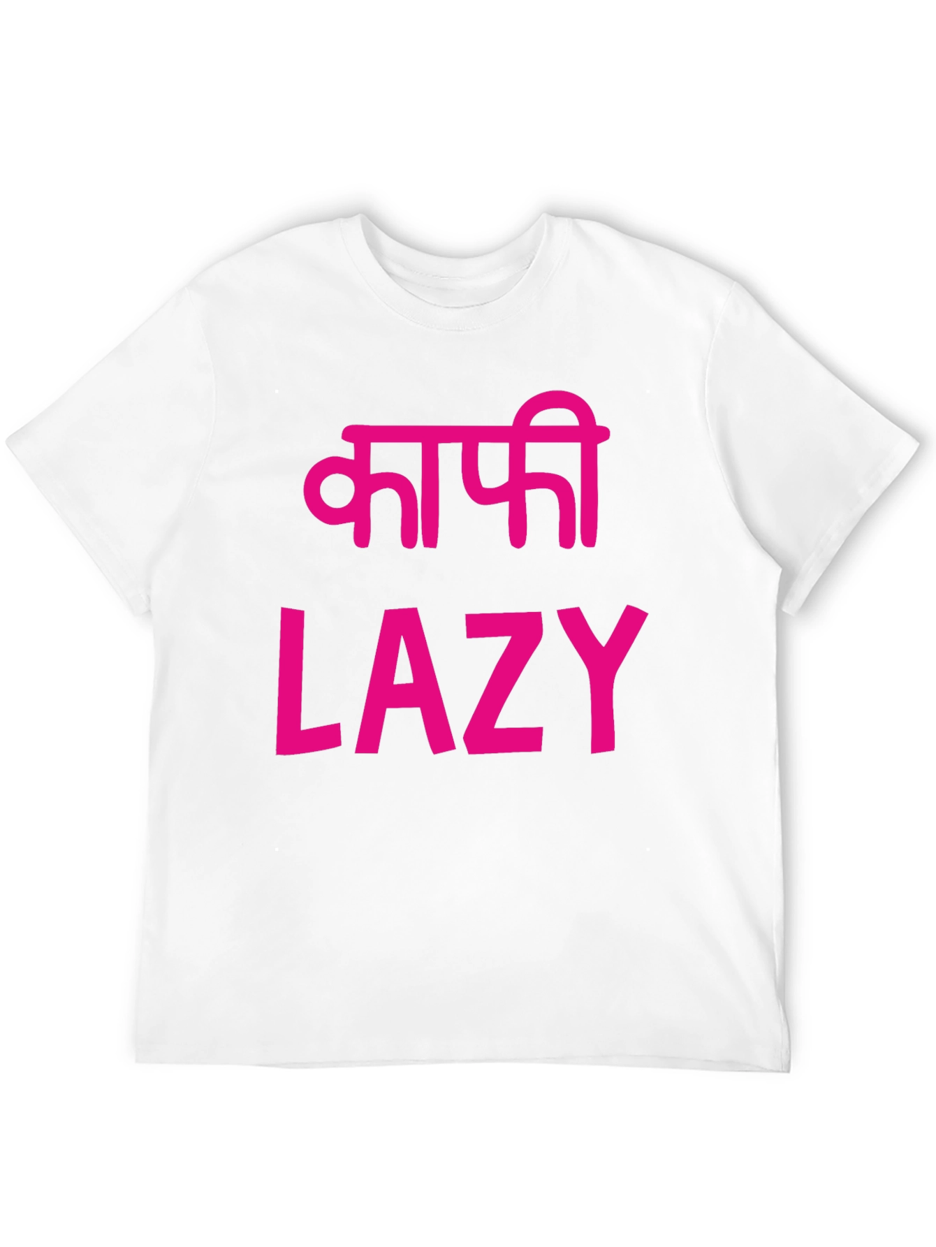 Lazy T-Shirt - Black with Pink Print