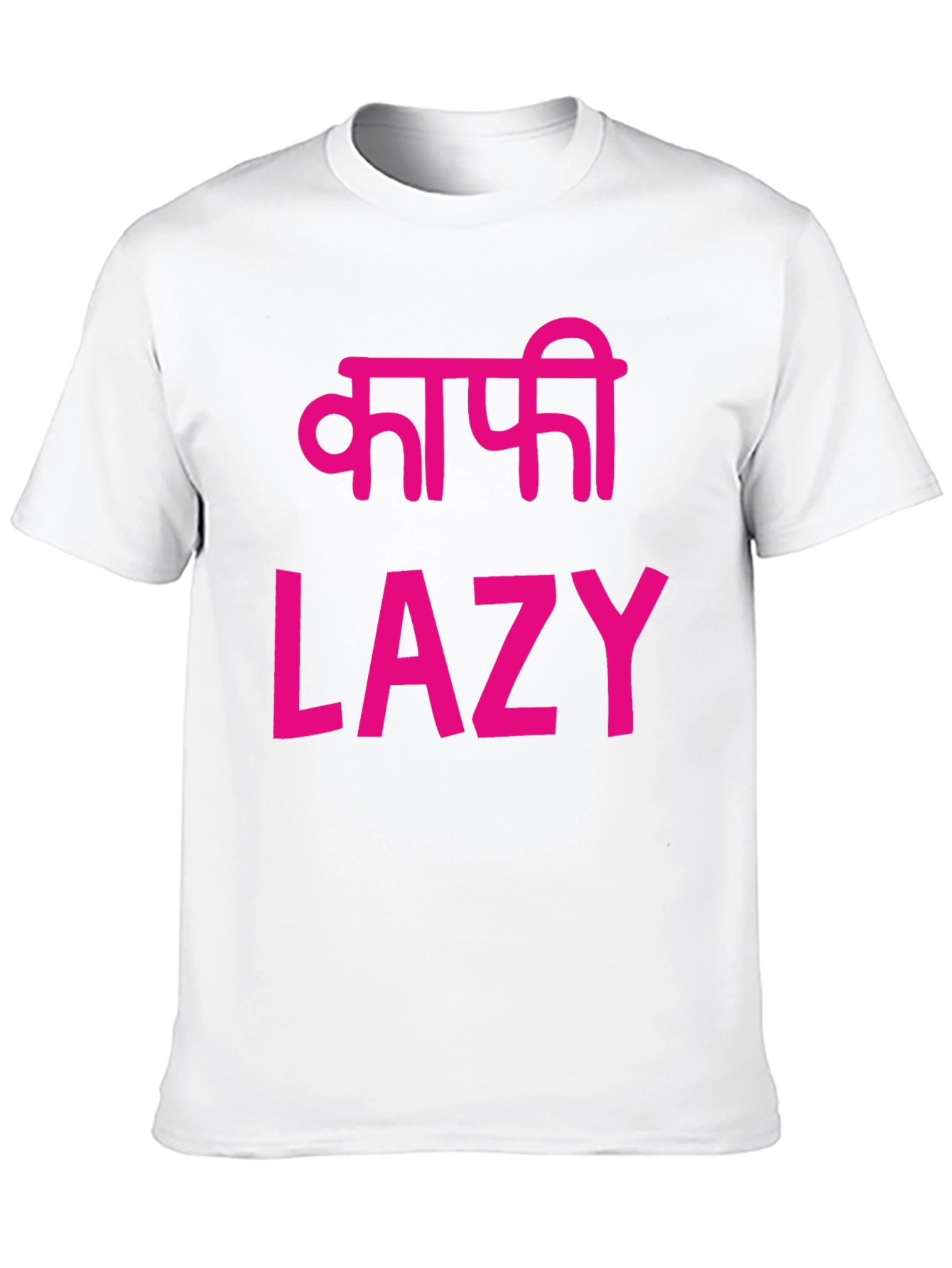 Lazy T-Shirt - Black with Pink Print